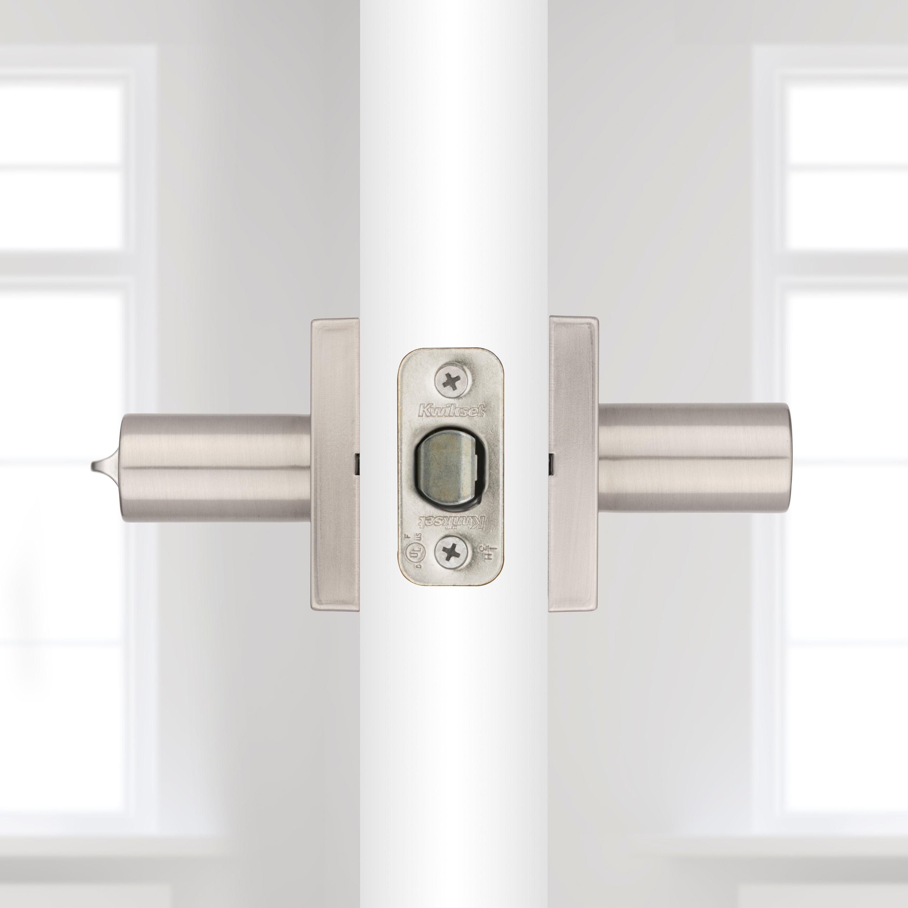 Halifax Satin Nickel Exterior Door Handle/Entry Door Lock with Key