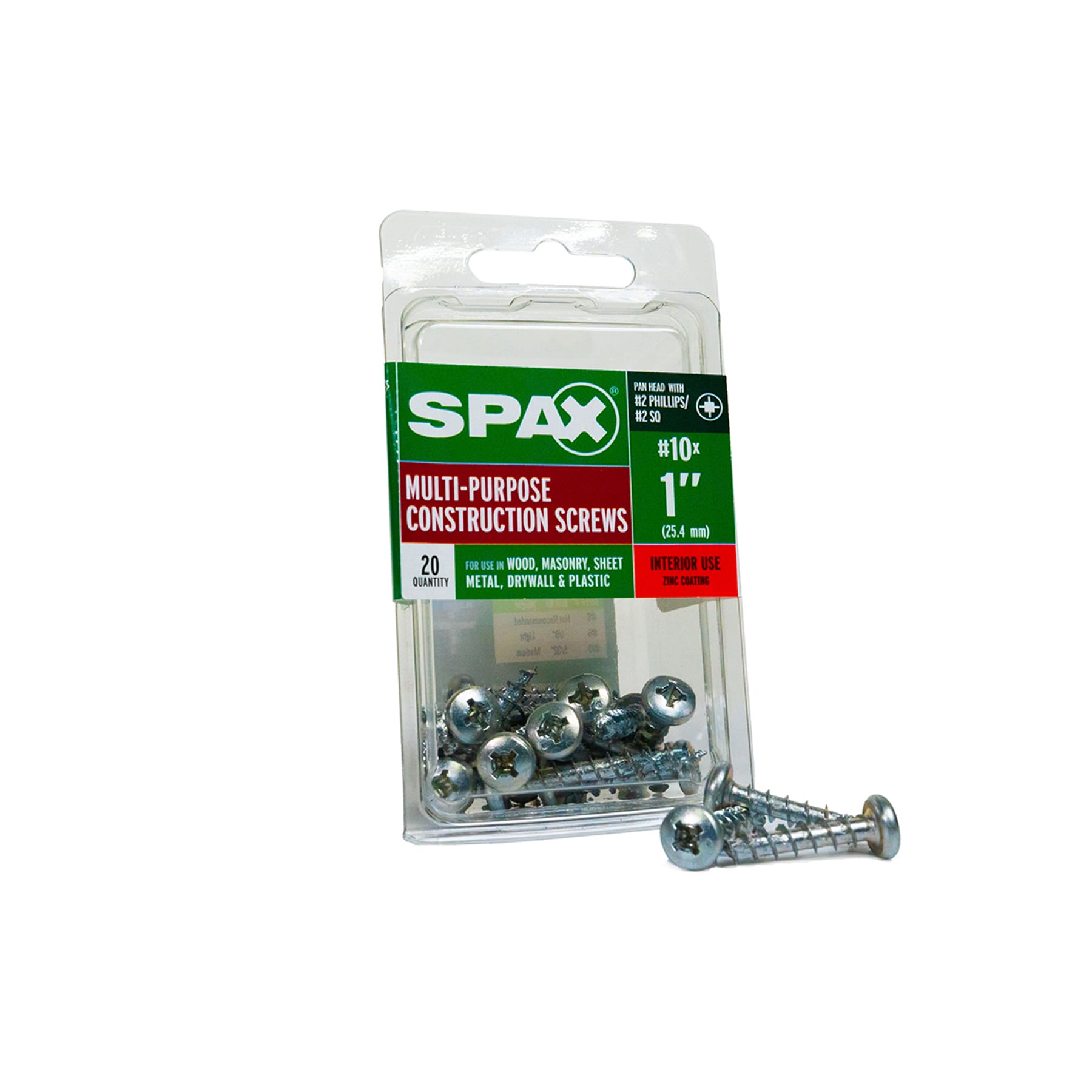 SPAX 4111010500252 Multi-Material #10 x 1-in Zinc-plated Interior Wood screws ( 20 -Per Box )