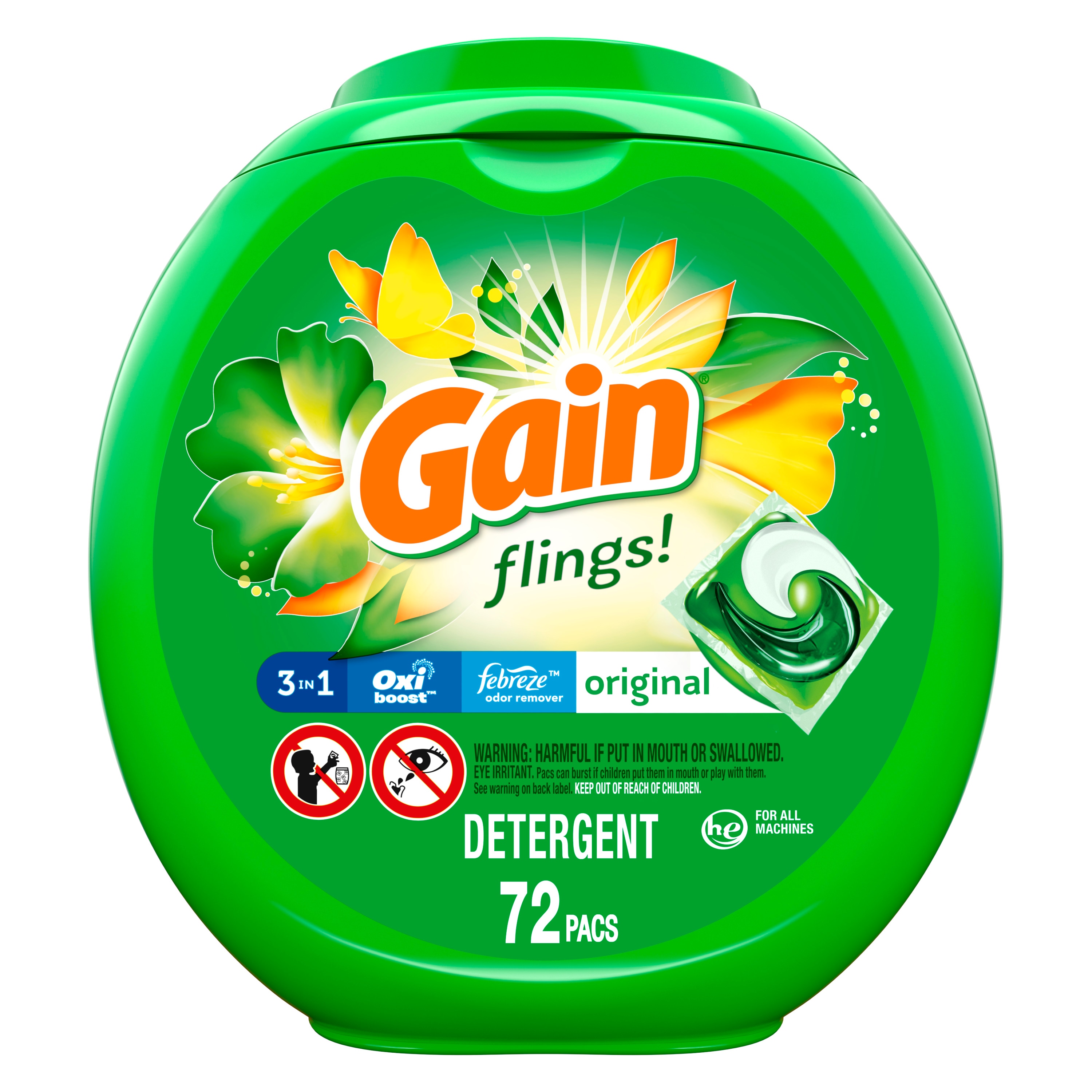 Gain Flings Original HE Laundry Detergent (72-Count) in the Laundry  Detergent department at