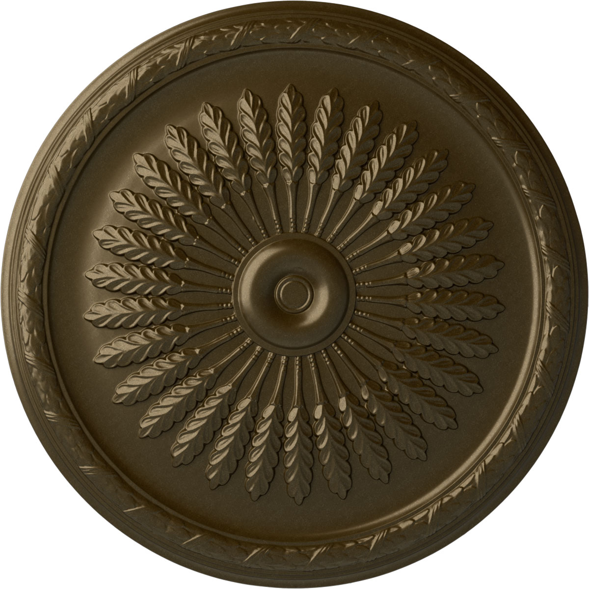Ekena Millwork CM36JUBRS Juniper 36-in W x 36-in L Painted Brass Polyurethane Whole Ceiling Medallion