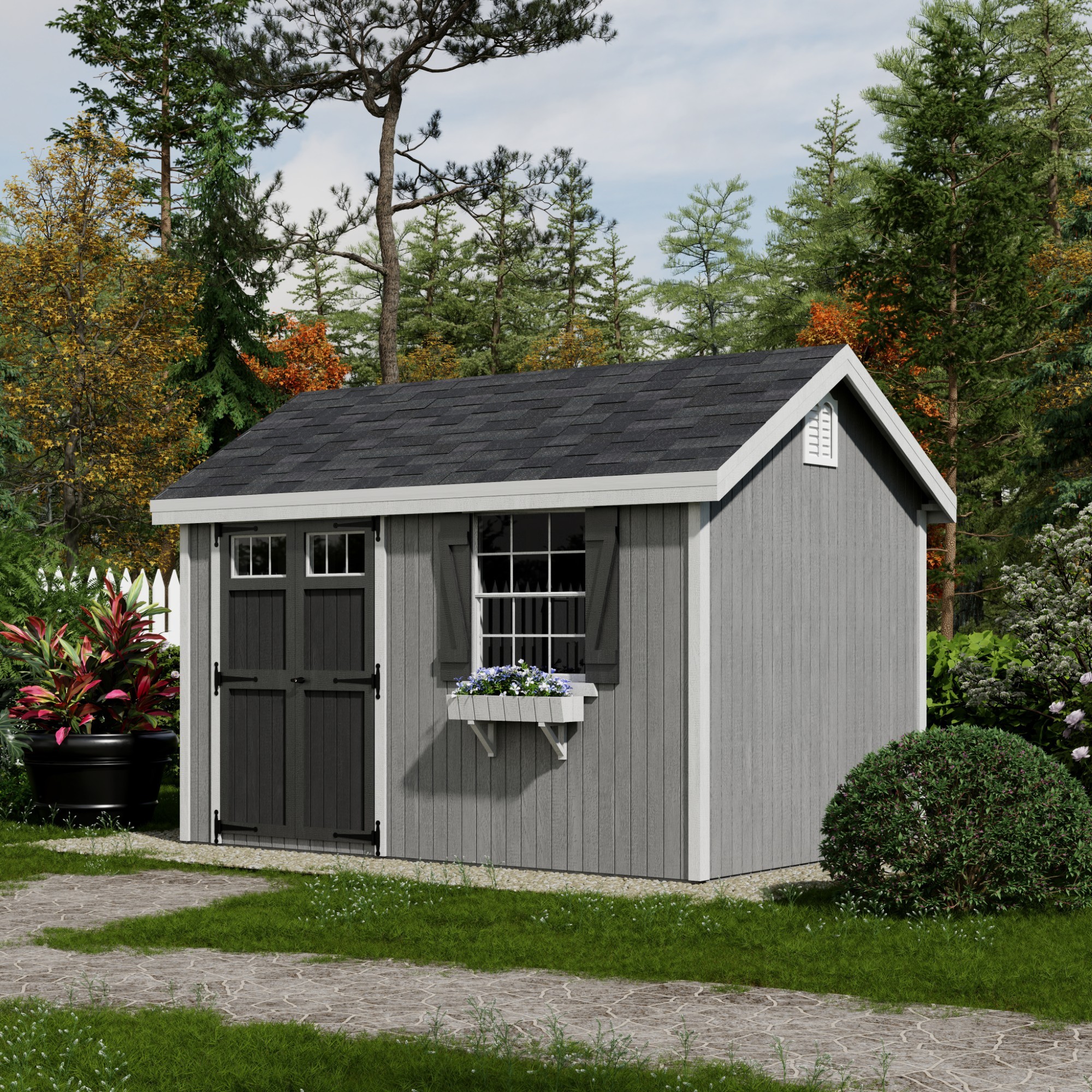 Little Cottage Co 8X12 PCGS-PC-FK Wood-Storage-Buildings - View #2