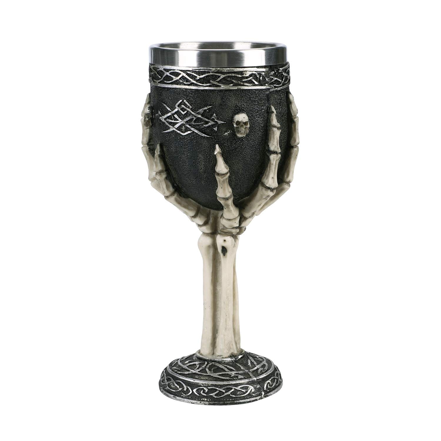 Aoibox  Skull Wine Goblet Stainless Steel Viking Beer Mug Medieval Gothic Skeleton Goblet Creative Halloween Party Mug