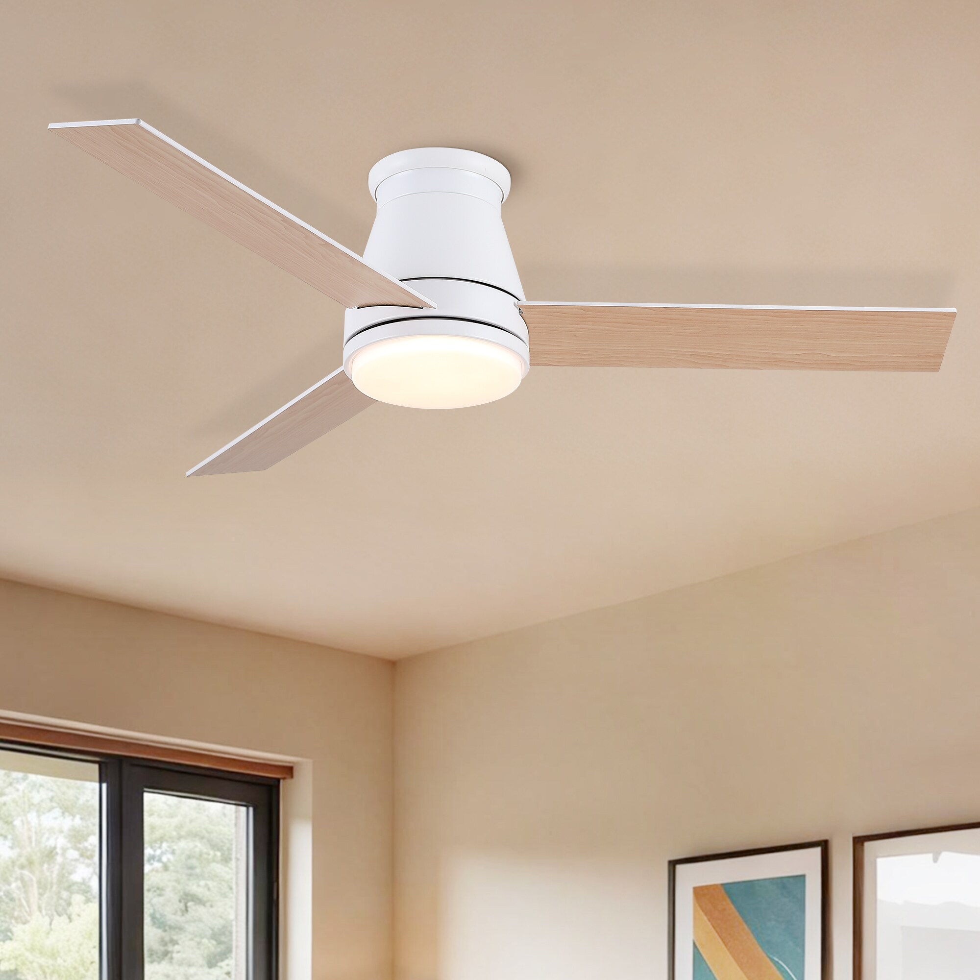 Photo inspiration: Gallery Detail: Jushua 48 Inch White Blades Low Profile Ceiling Fans With