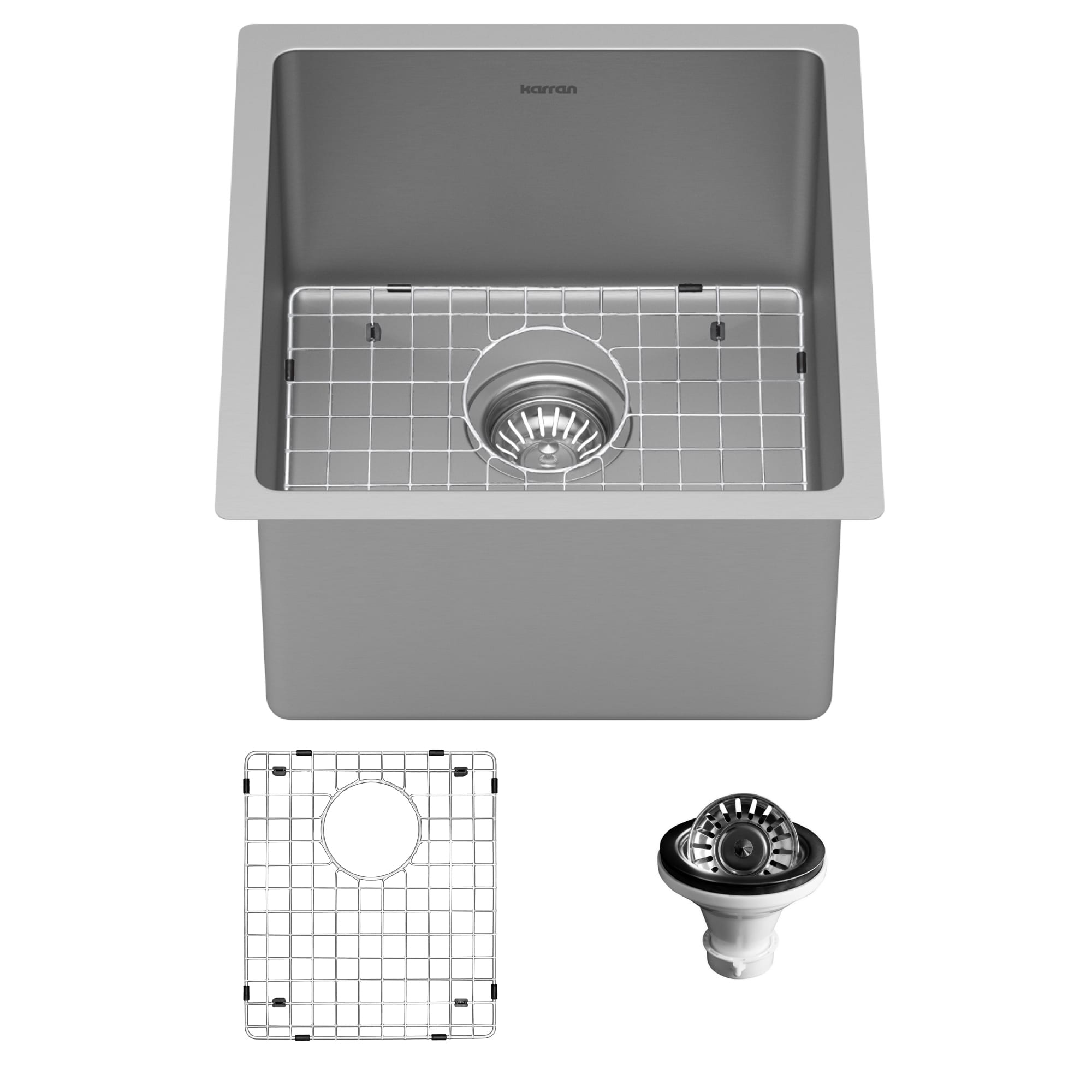 Karran SU71-PK1 Undermount 16.5-in x 18-in Stainless steel Single bowl 16 -Gauge Kitchen Sink