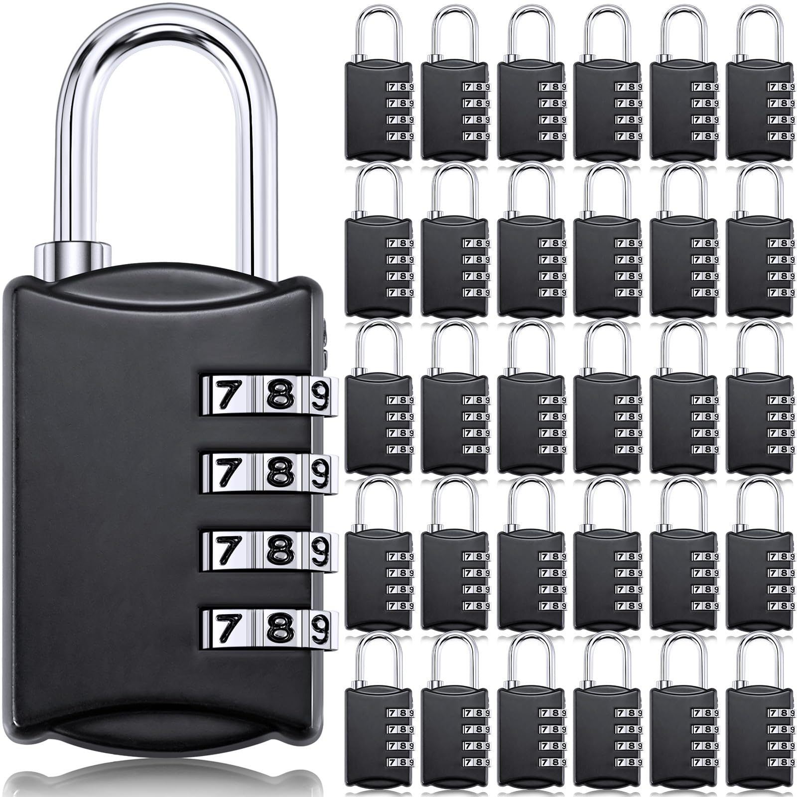 DYRCJ  30 Pieces Four Digit Combination Locks Small Lightweight Waterproof Padlocks for Travel Luggage Gym Locker Toolbox Suitcase