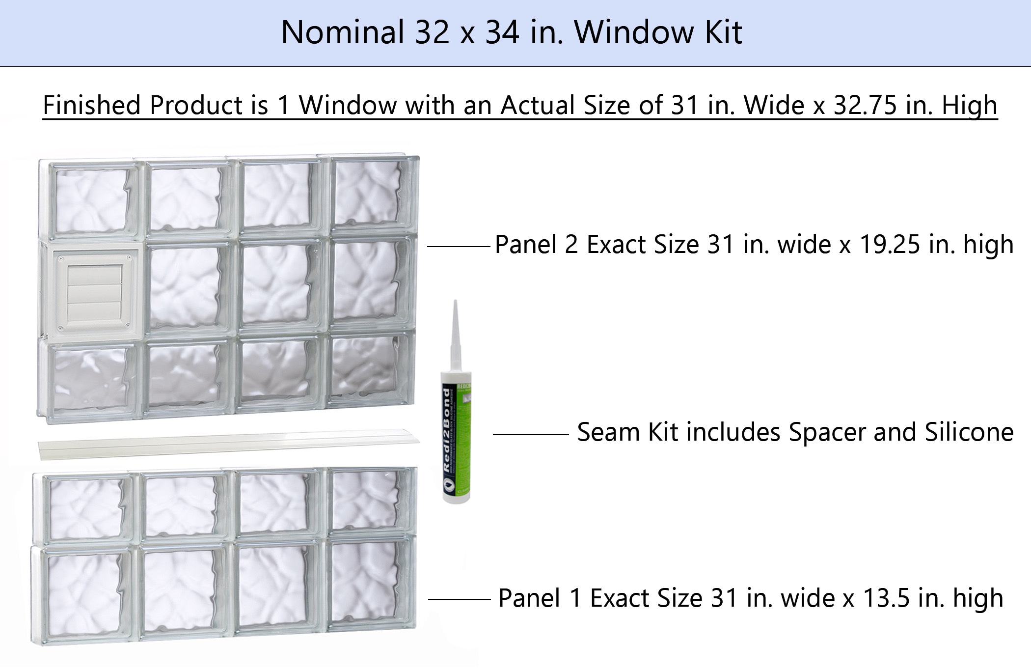 REDI2SET D3234DC Glass-Block-Windows - View #2