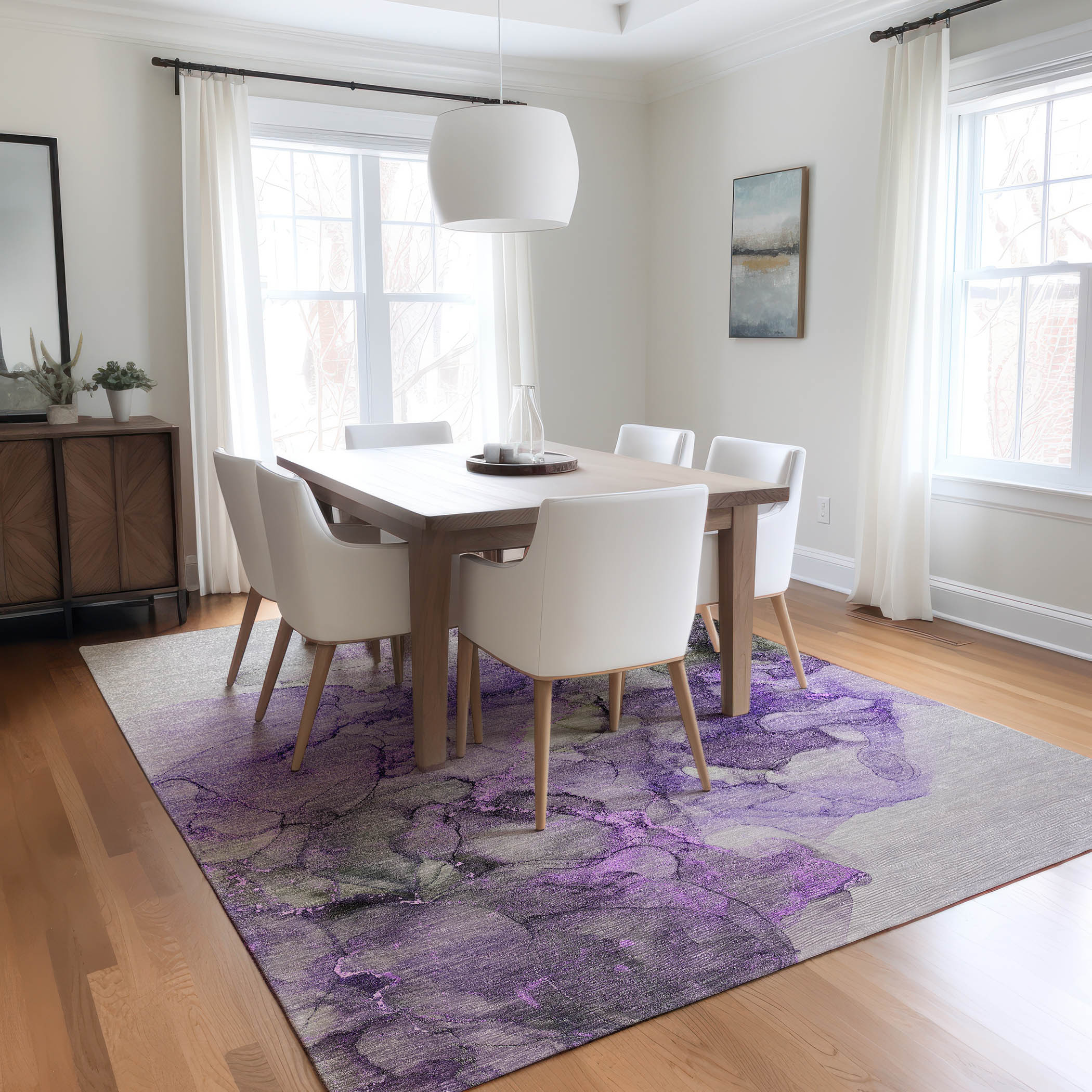 Addison Rugs ACN520PP5X8 Chantille ACN520PP 5 x 7 (ft) Polyester Purple Rectangular Indoor/Outdoor Abstract Machine washable Area rug