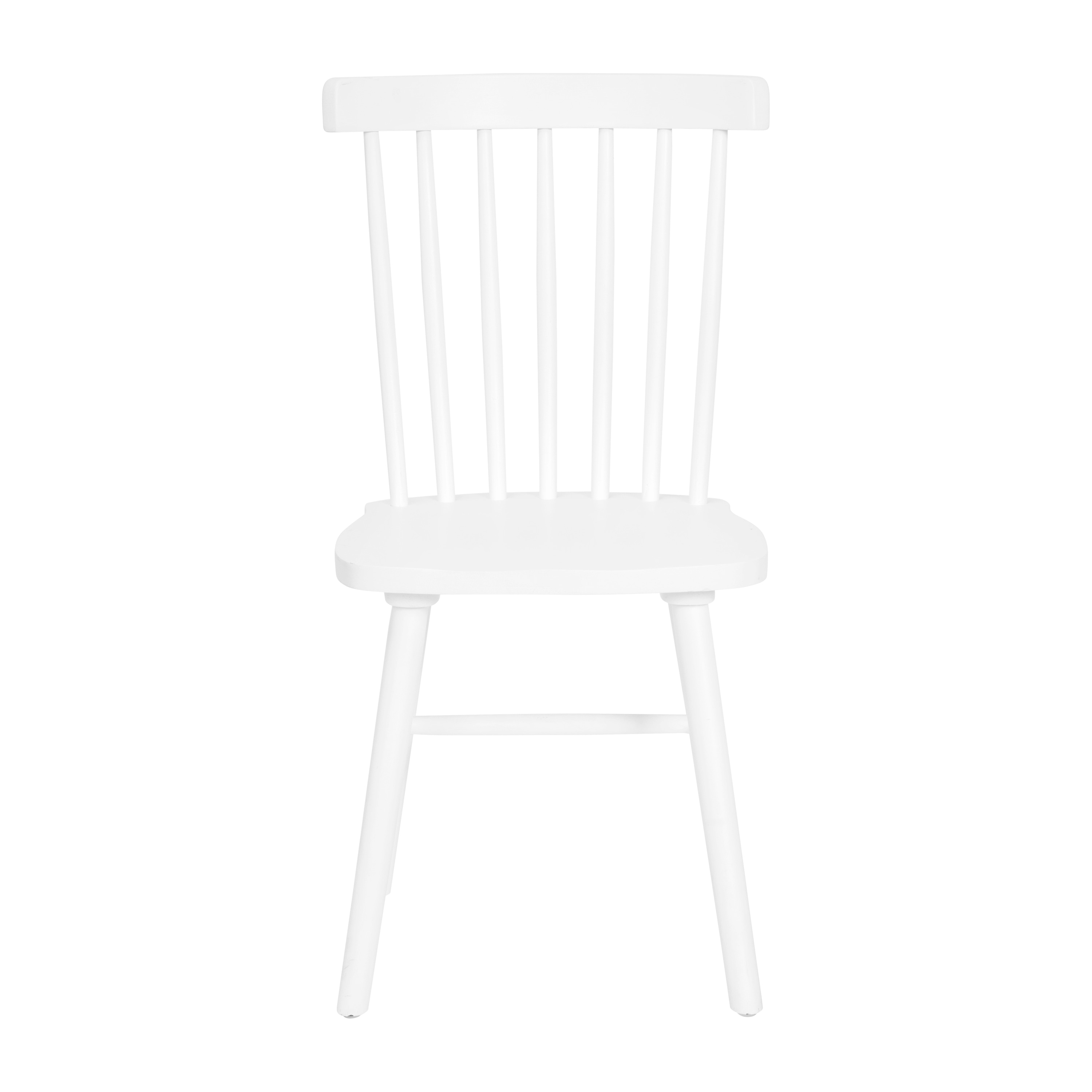 Elegant Windsor White Slat Wood Side Chair