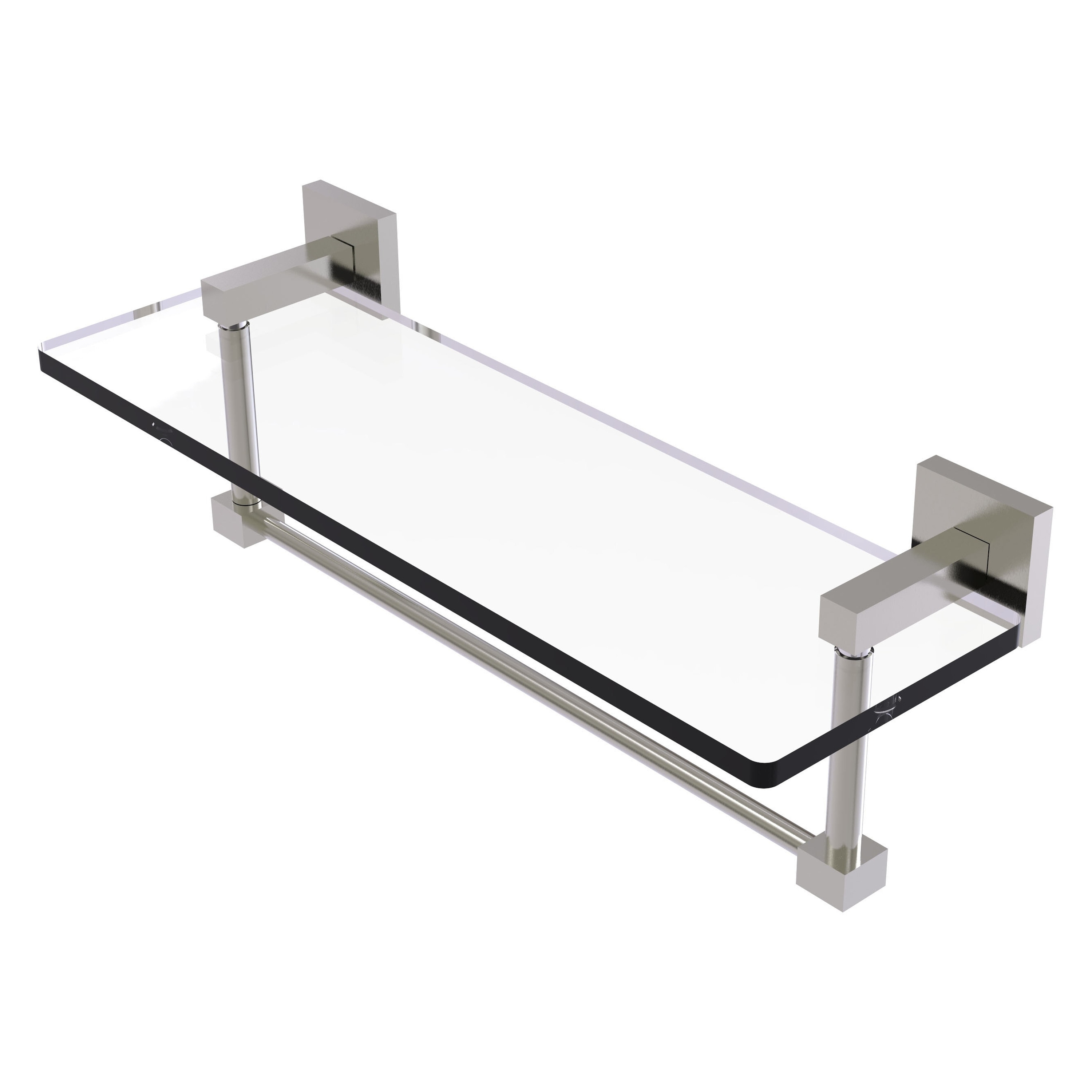 Allied Brass MT-1-16TB-SN Montero Satin Nickel Wall mount Bathroom Shelf ( 16-in x 5.3-in x 5-in )