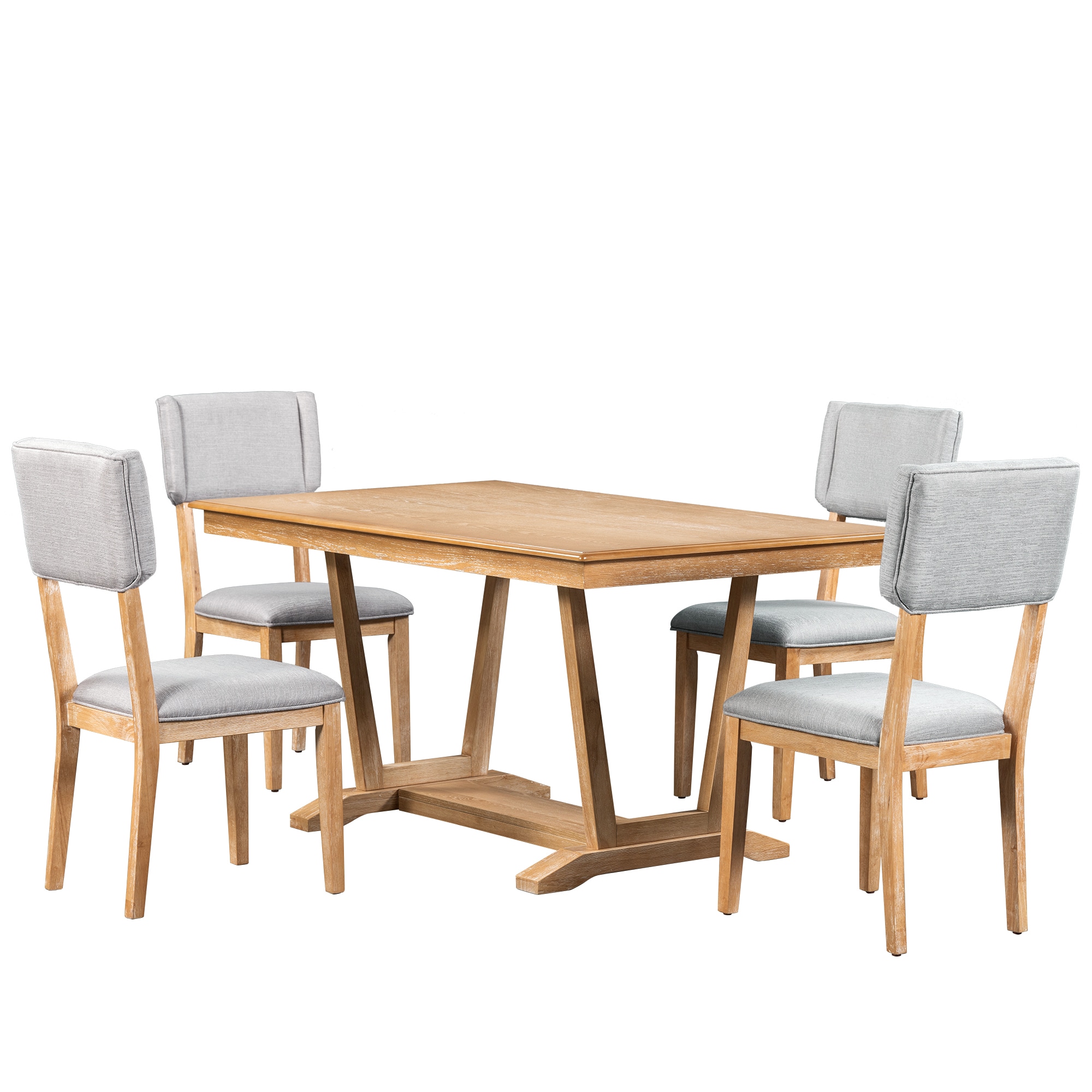 Siavonce XH26AAA Natural Contemporary/Modern Dining Room Set with Rectangular Table ( Seats 4 )