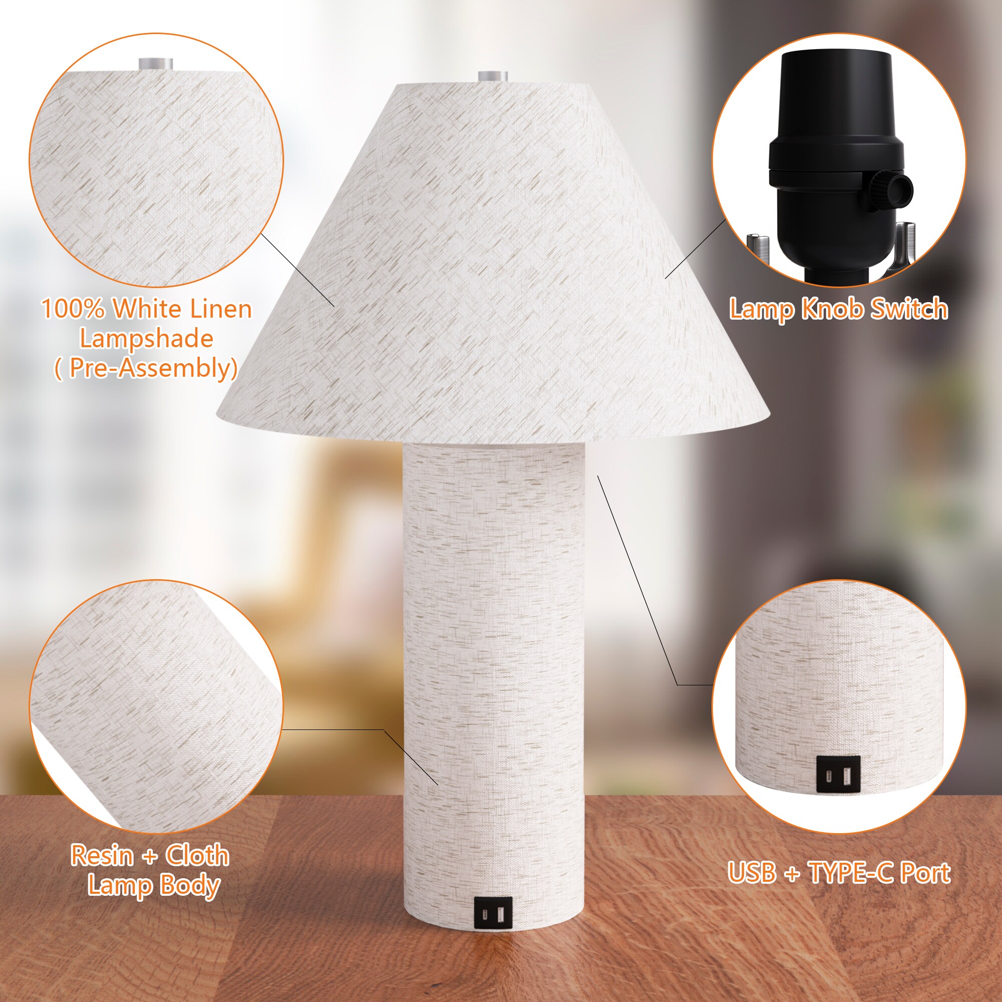 Maxax T239-WH-S Table-Lamps - View #7