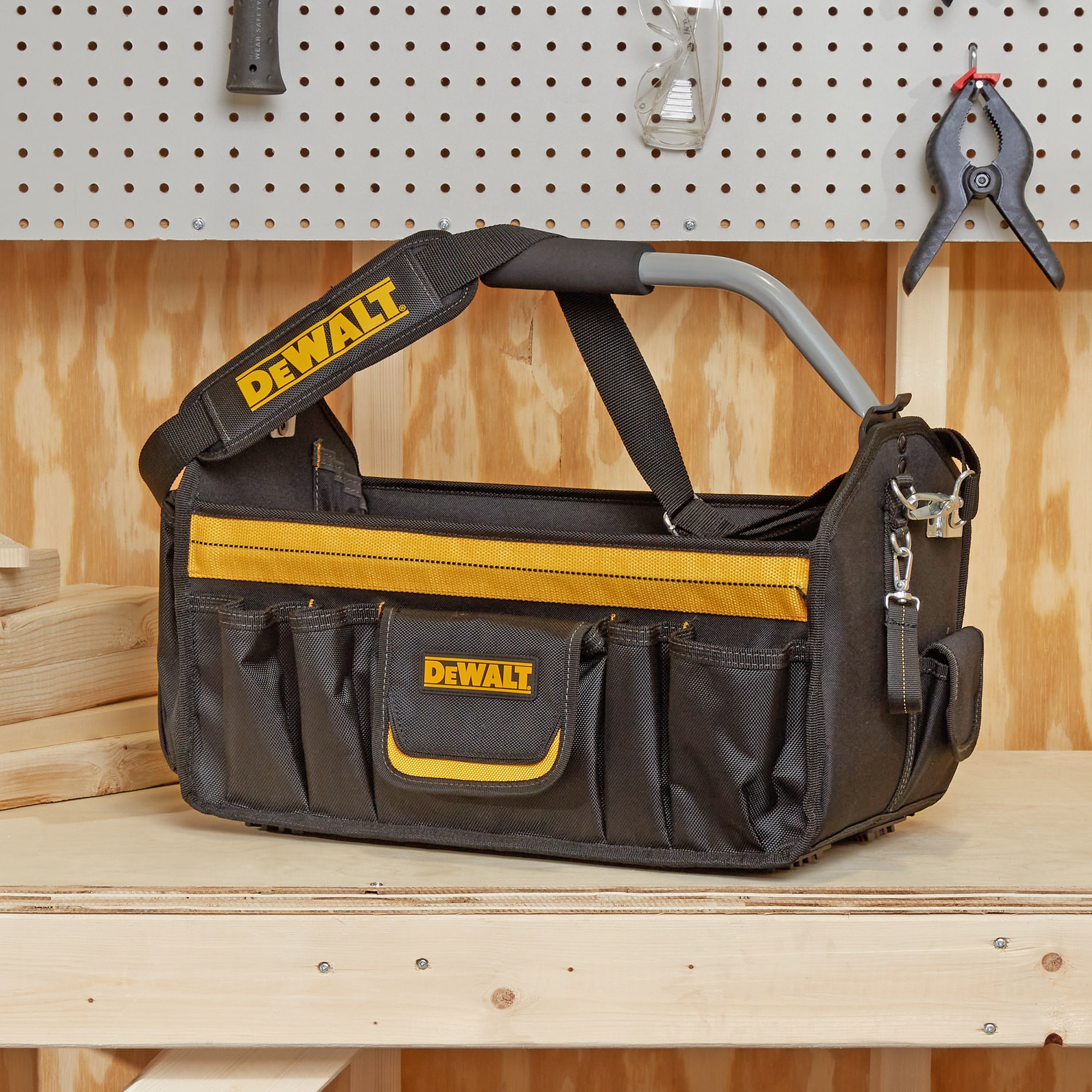 DEWALT Black/Yellow Polyester 18-in Tool Tote in the Tool Bags