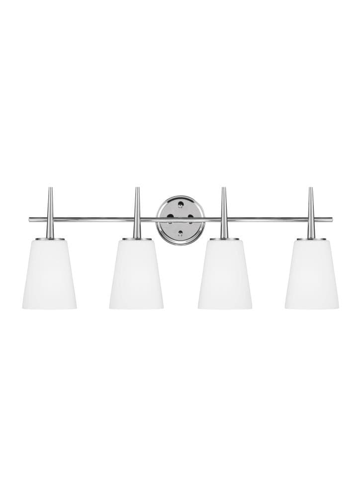 Generation Lighting 4440404EN3-05 Driscoll 30.75-in 4 -Light Polished Chrome Modern/contemporary Vanity light