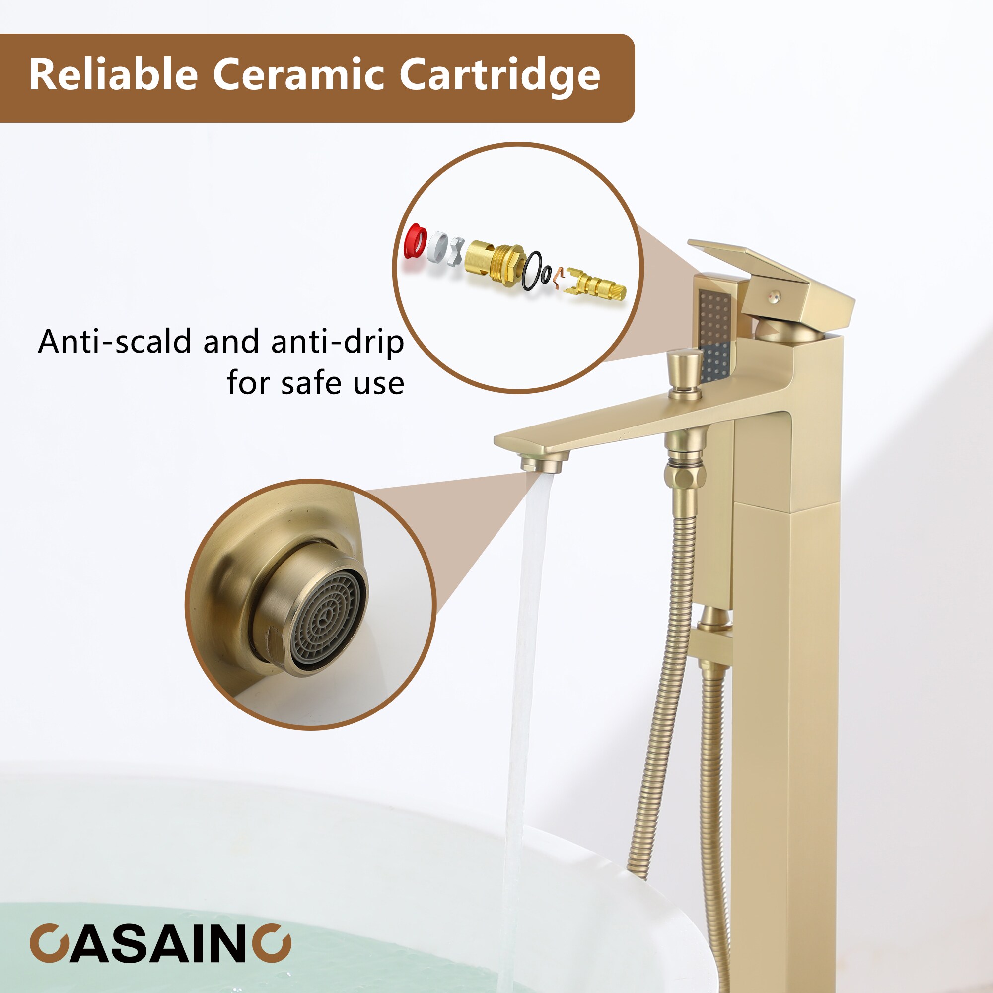 CASAINC WE-SS28MB Roman-Tub-Faucets - View #7