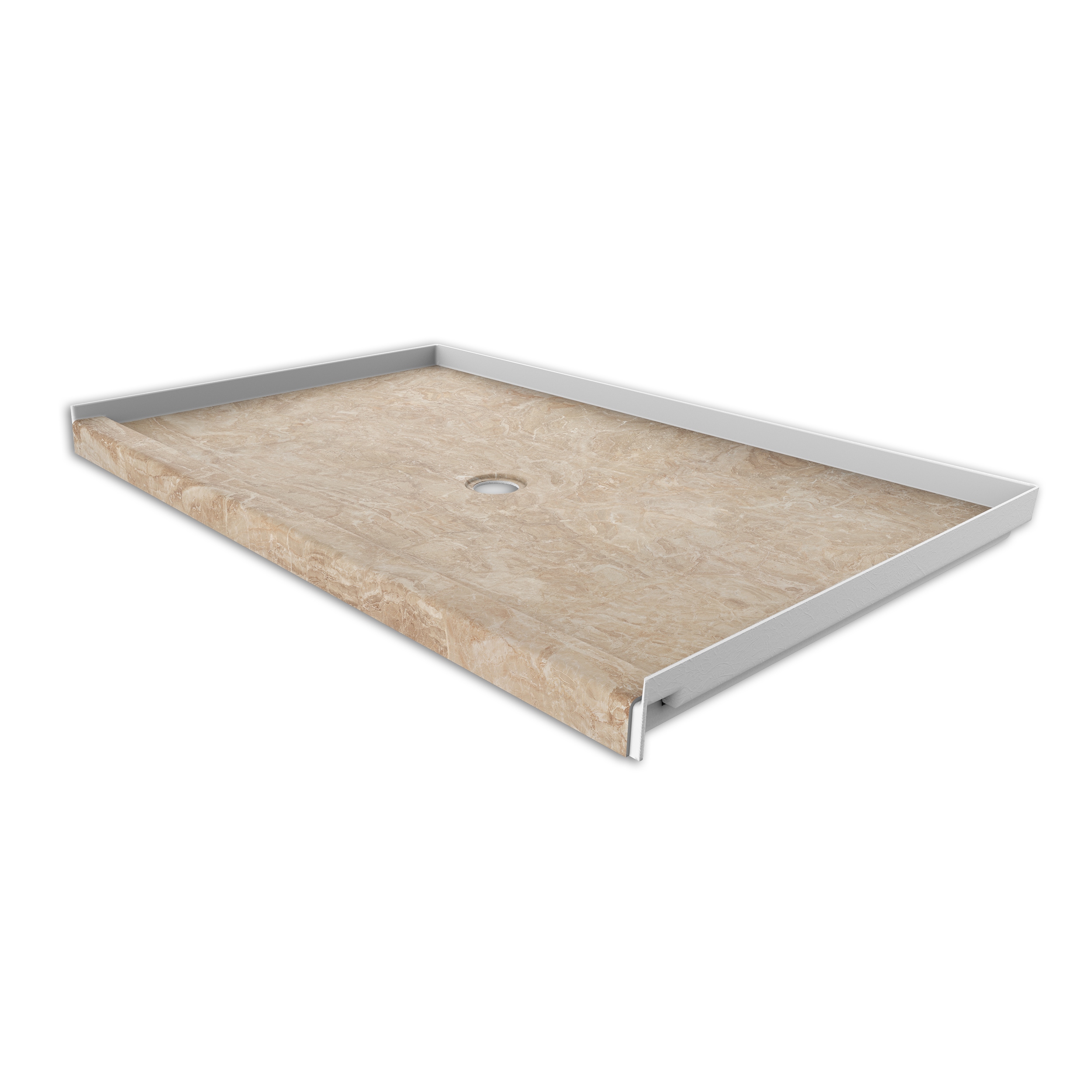 FlexStone FLXSBC6036AI 36-in W x 60-in L Alaskan Ivory Single Threshold Rectangle Shower pan base with 2.625-in H Threshold (Center Drain)