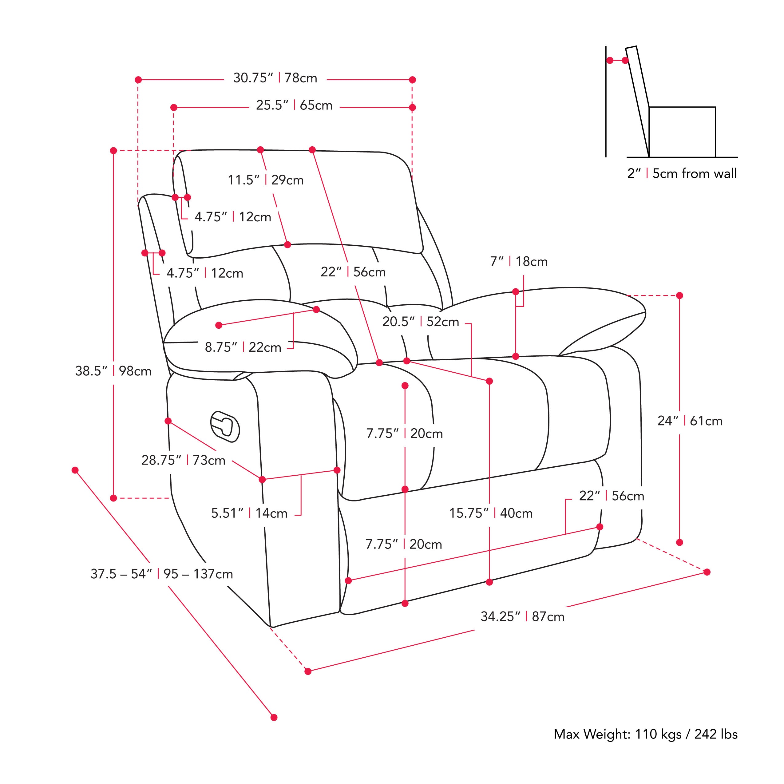 CorLiving LRB-450-R recliners - View #11