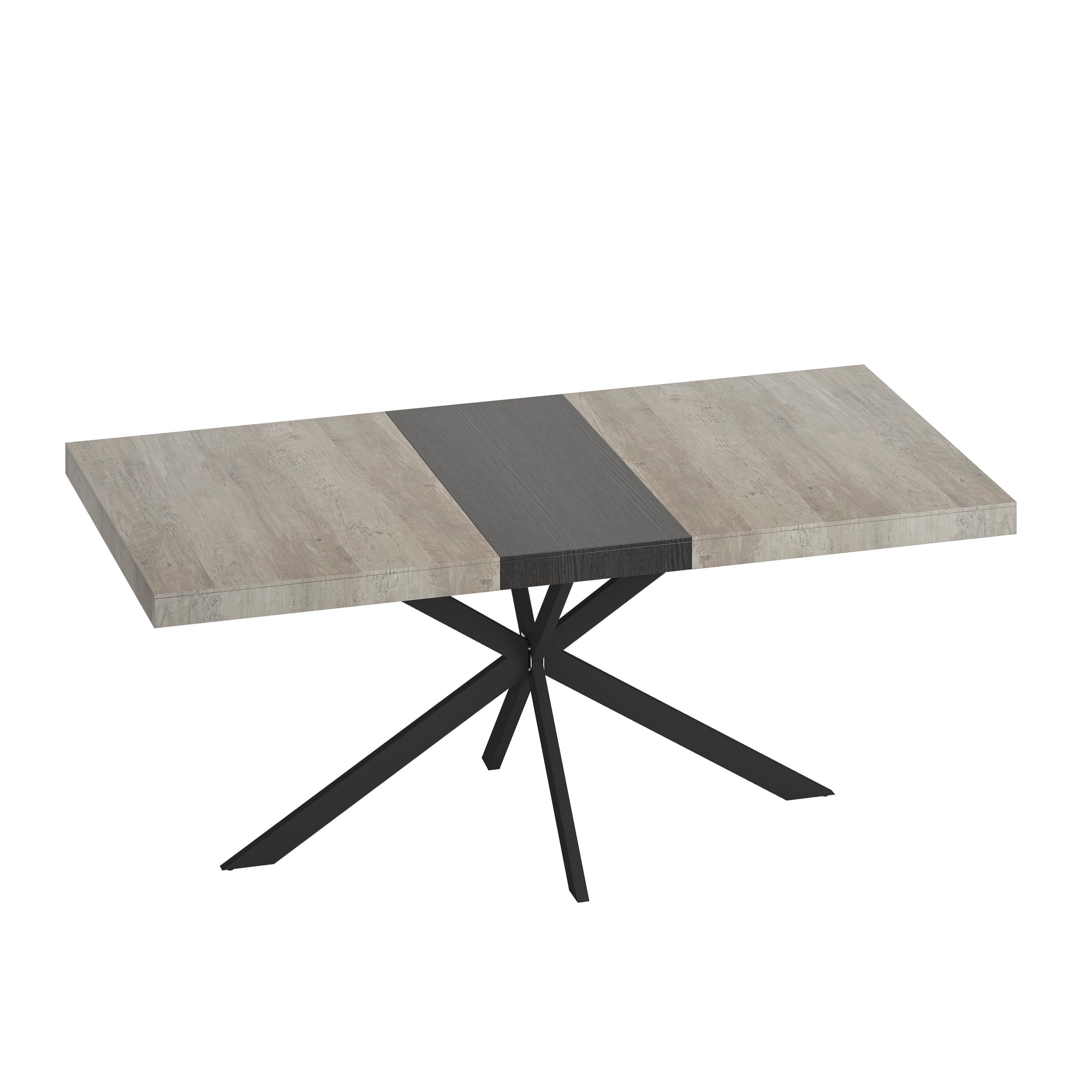 LIVIZA GIZ-NTX3232WT Gray Contemporary/Modern Extending Adjustable Table, MDF with Black Metal 70.86-in L x 29.9-in H