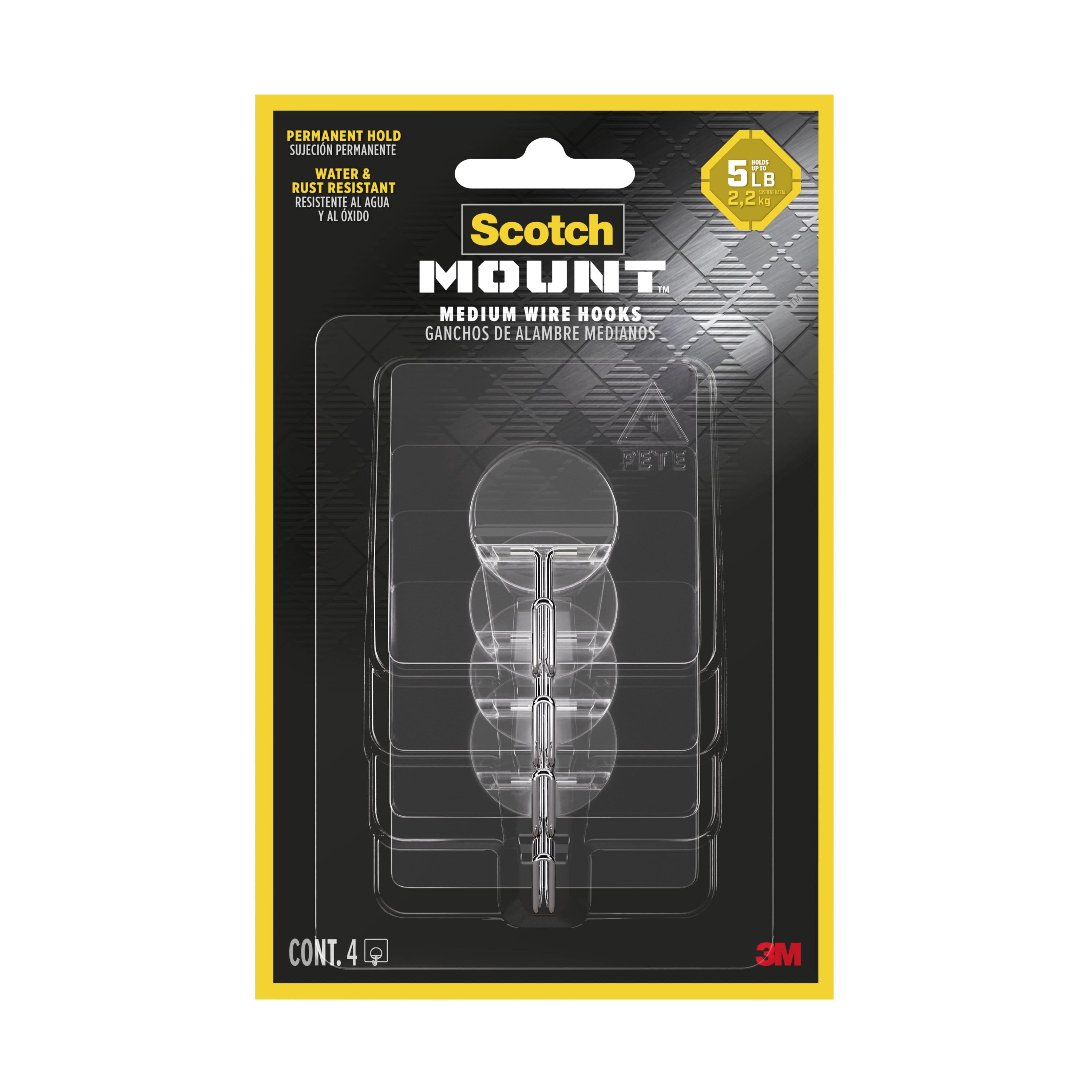 3M Steel 5-lb Capacity Wire hangers 4 - Pack