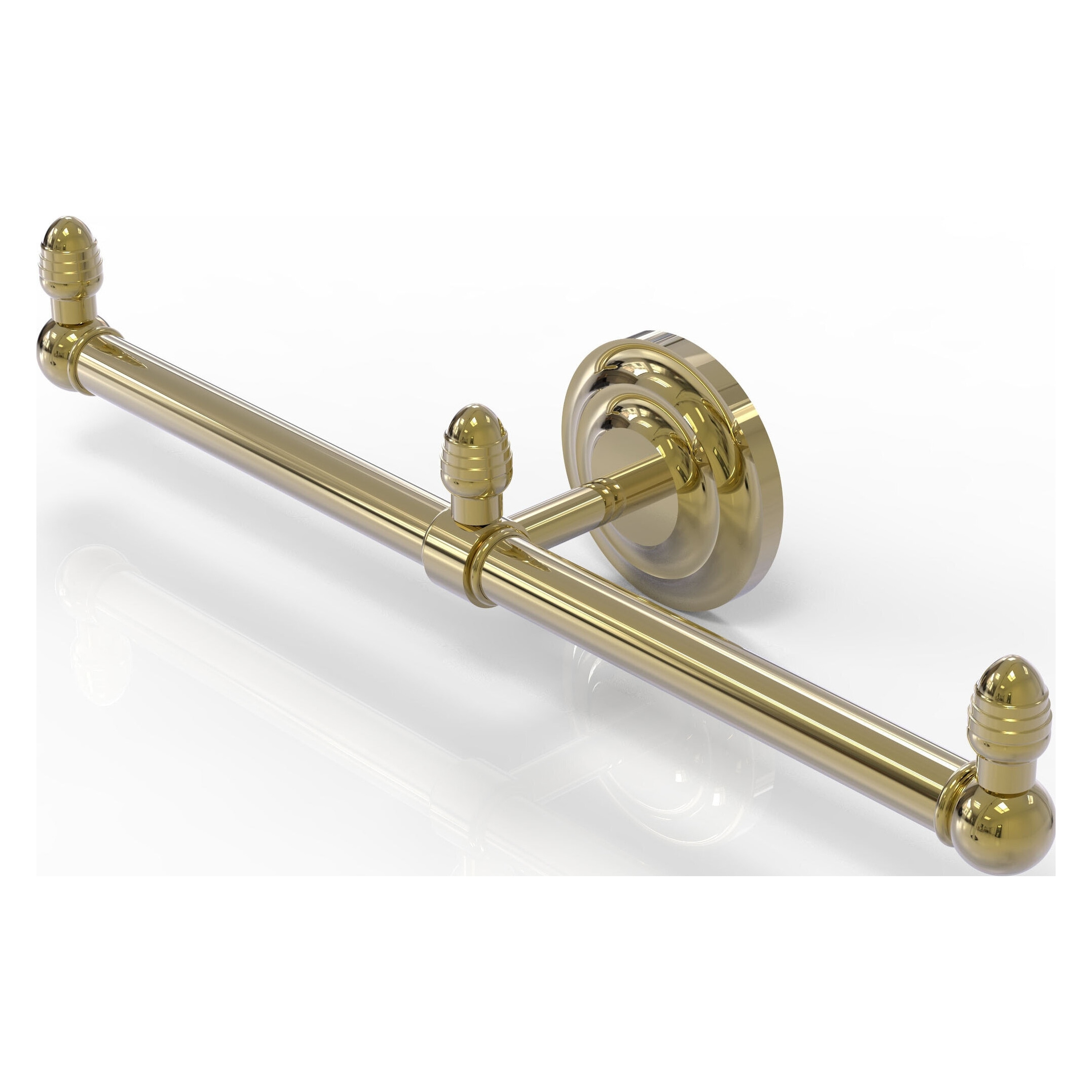 Allied Brass BPQN-HTB-2-UNL Que New 15-in double Unlacquered Brass Wall mount Double Towel Bar
