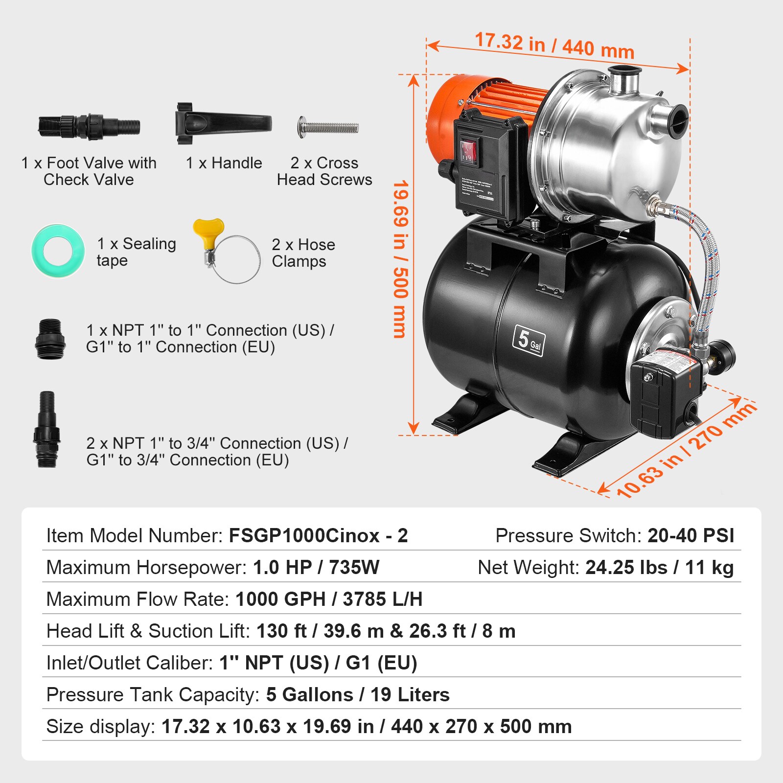VEVOR SCBXGGSJB1HP06529V1 pumps - View #7