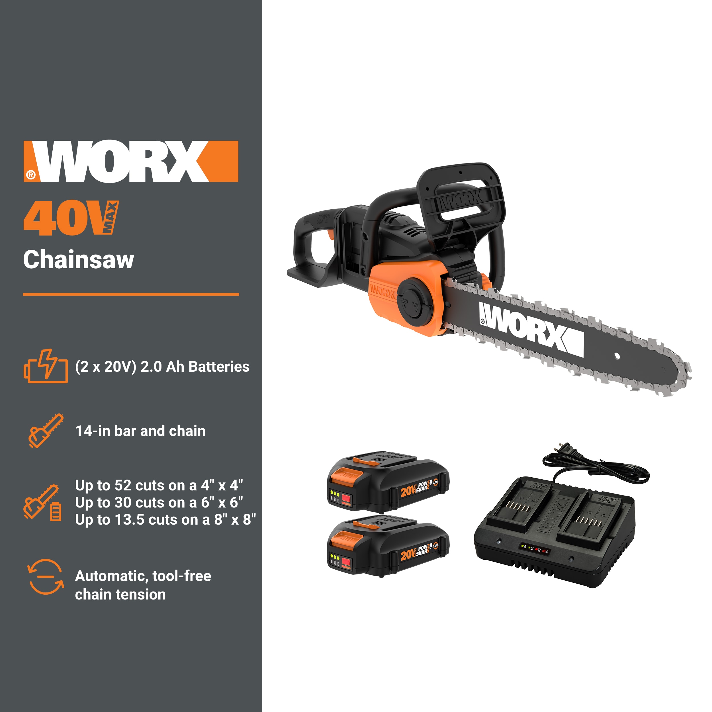 WORX WG384 Cordless-Chainsaw - View #2