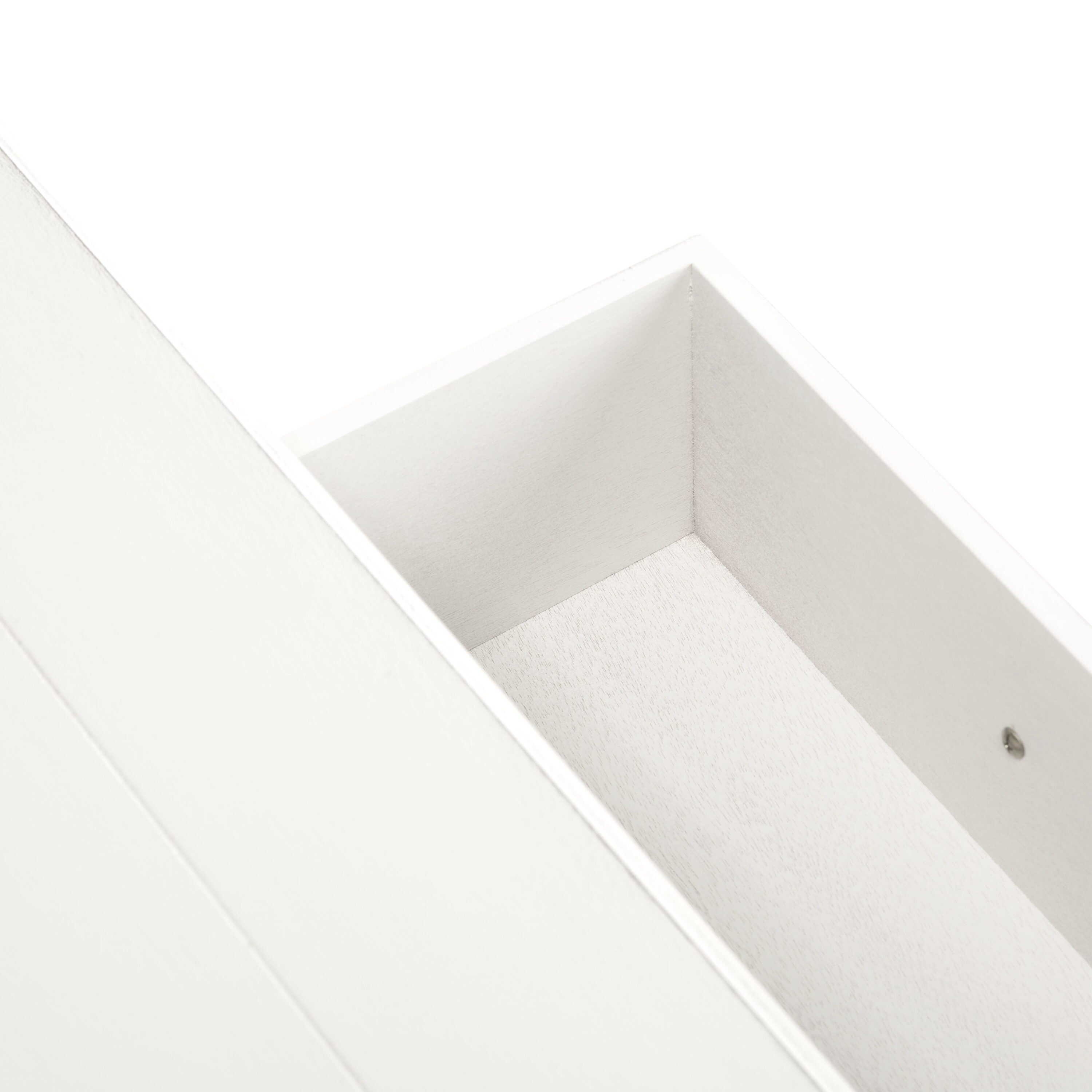 Distressed White Wood & Metal Console Table with Dual Drawers