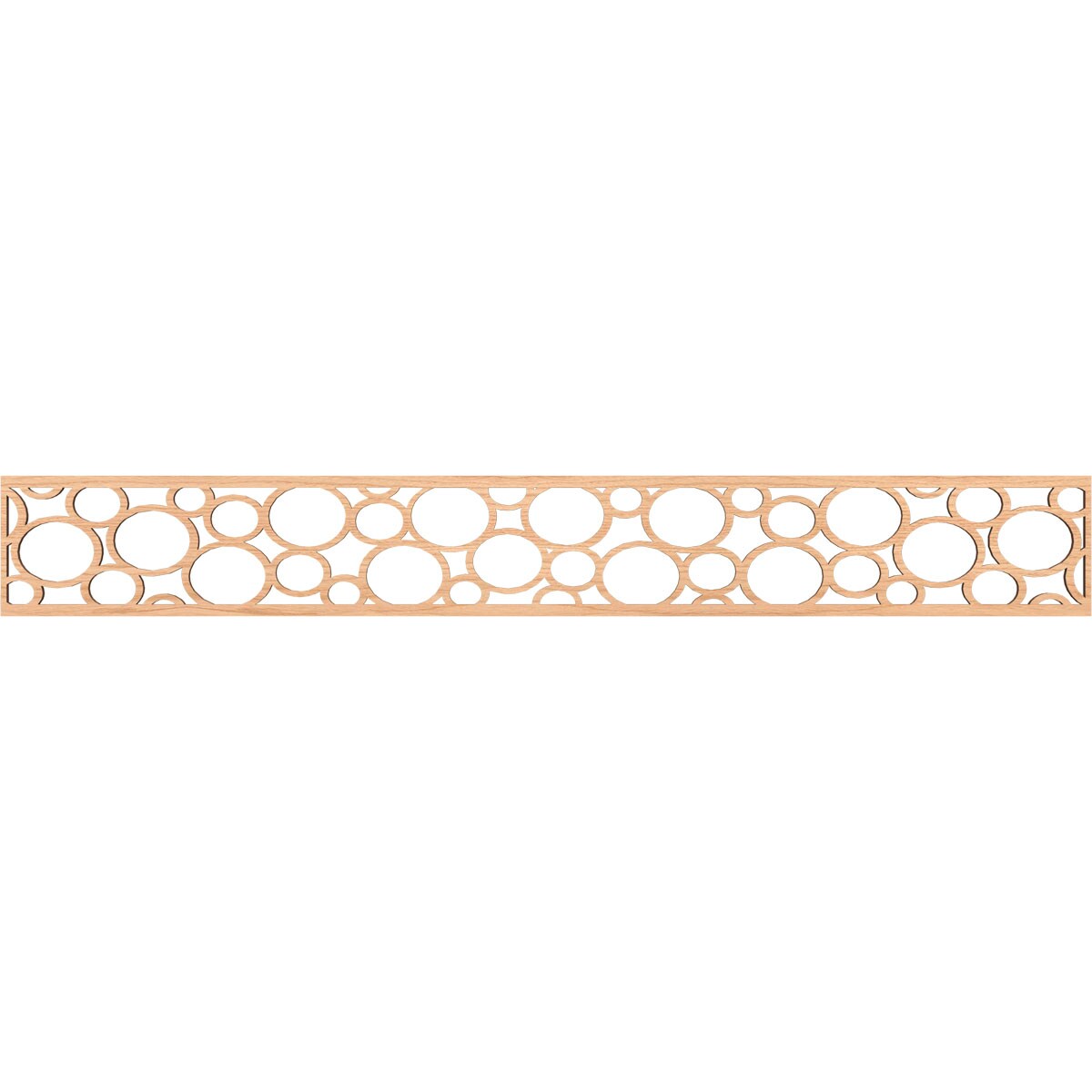 Ekena Millwork MLDA06X46HEMHI Hemingway Fretwork Flat Trim 6-in x 3.86-ft Hickory Brown Unfinished 2156564 Pierced Wall Panel Moulding