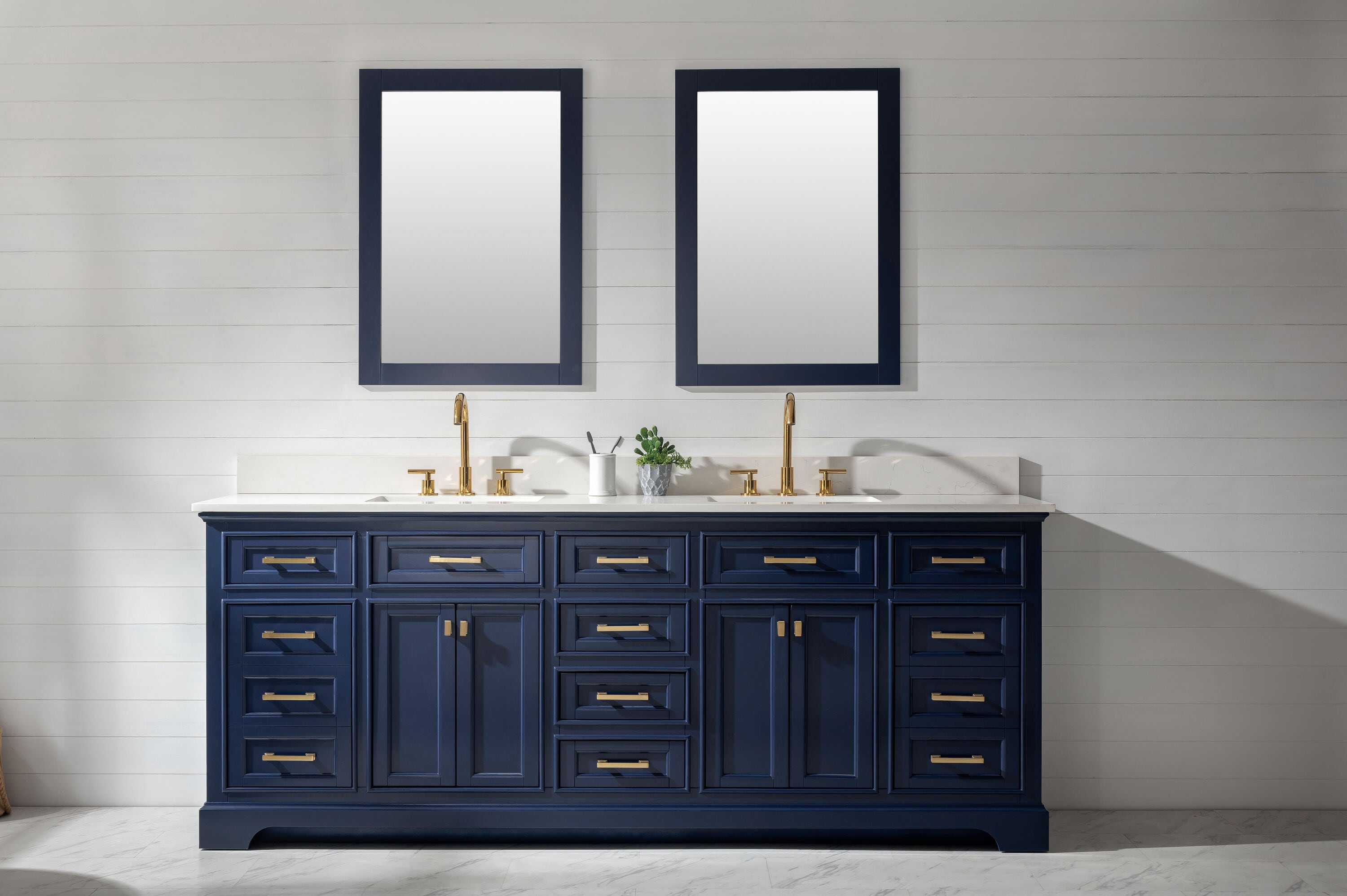 Beckett 84 Double Bathroom Vanity - Dark Blue  Beautiful bathroom  furniture for every home - Wyndham Collection