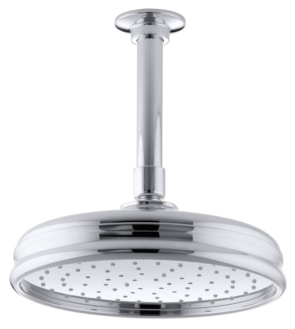 KOHLER 13692-CP Traditional 1.0 -Spray Polished chrome 8.4375-in Round Fixed Rain Shower Head 2.5 GPM