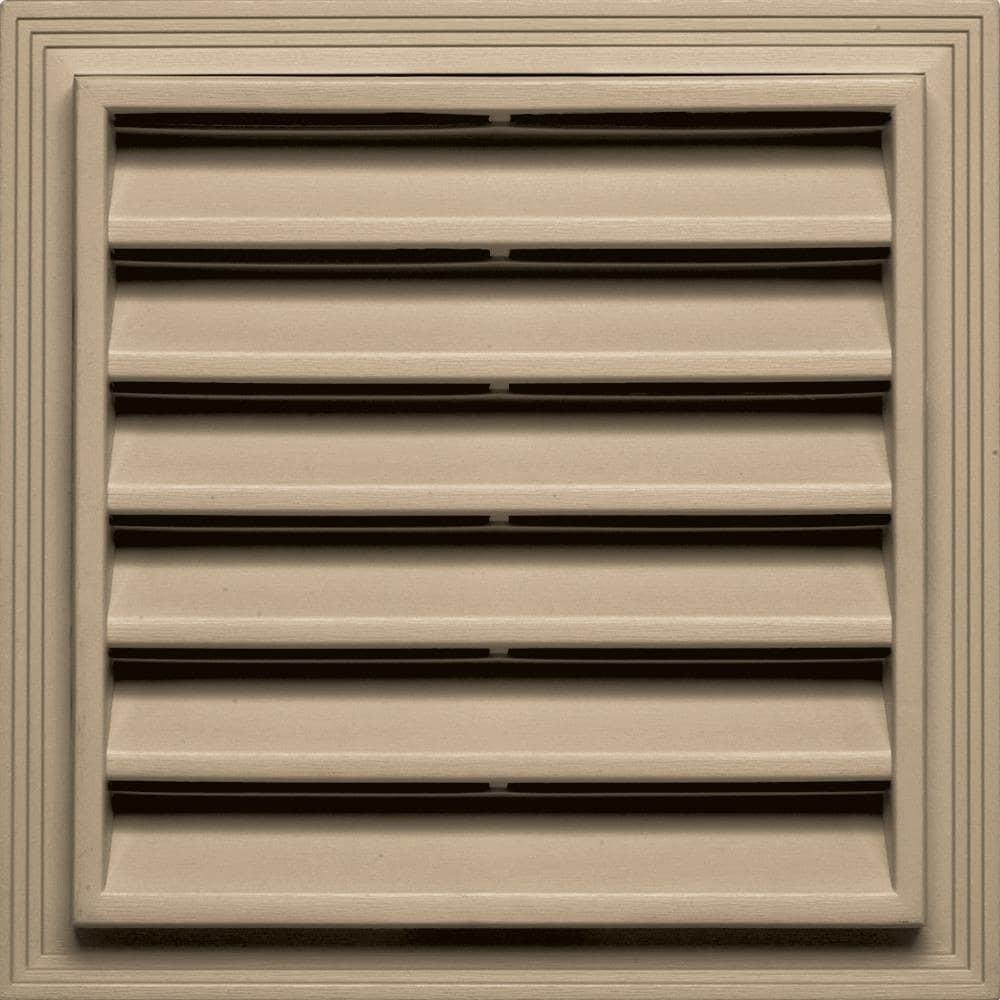 Builders Edge 120051212069 12-in x 12-in Tan Square Vinyl Gable Louver Vent