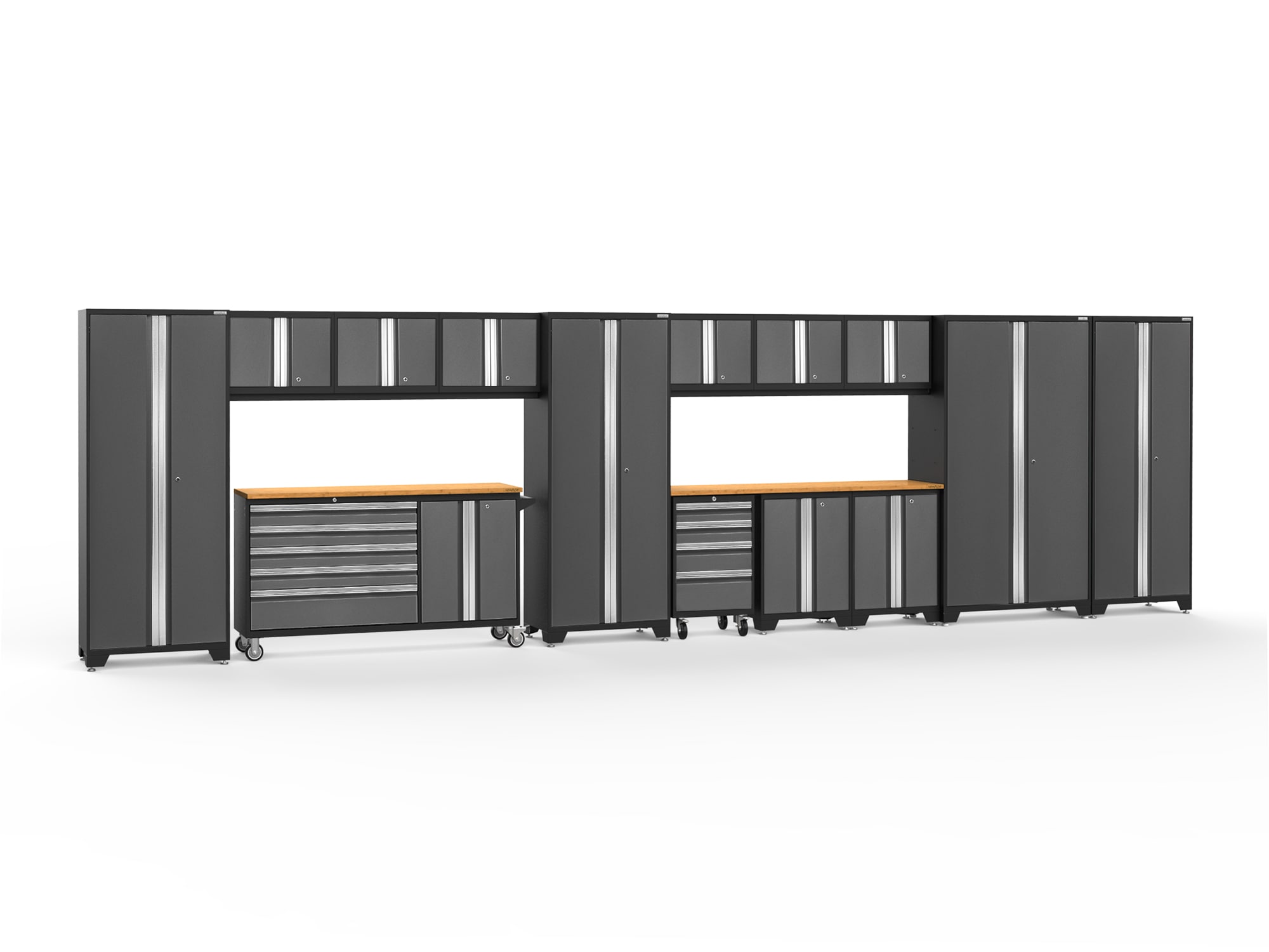 NewAge Products 50520 276.0-in W x 76.75-in H x 18.0-in D 14 -Cabinets Steel Charcoal Gray Garage Storage System
