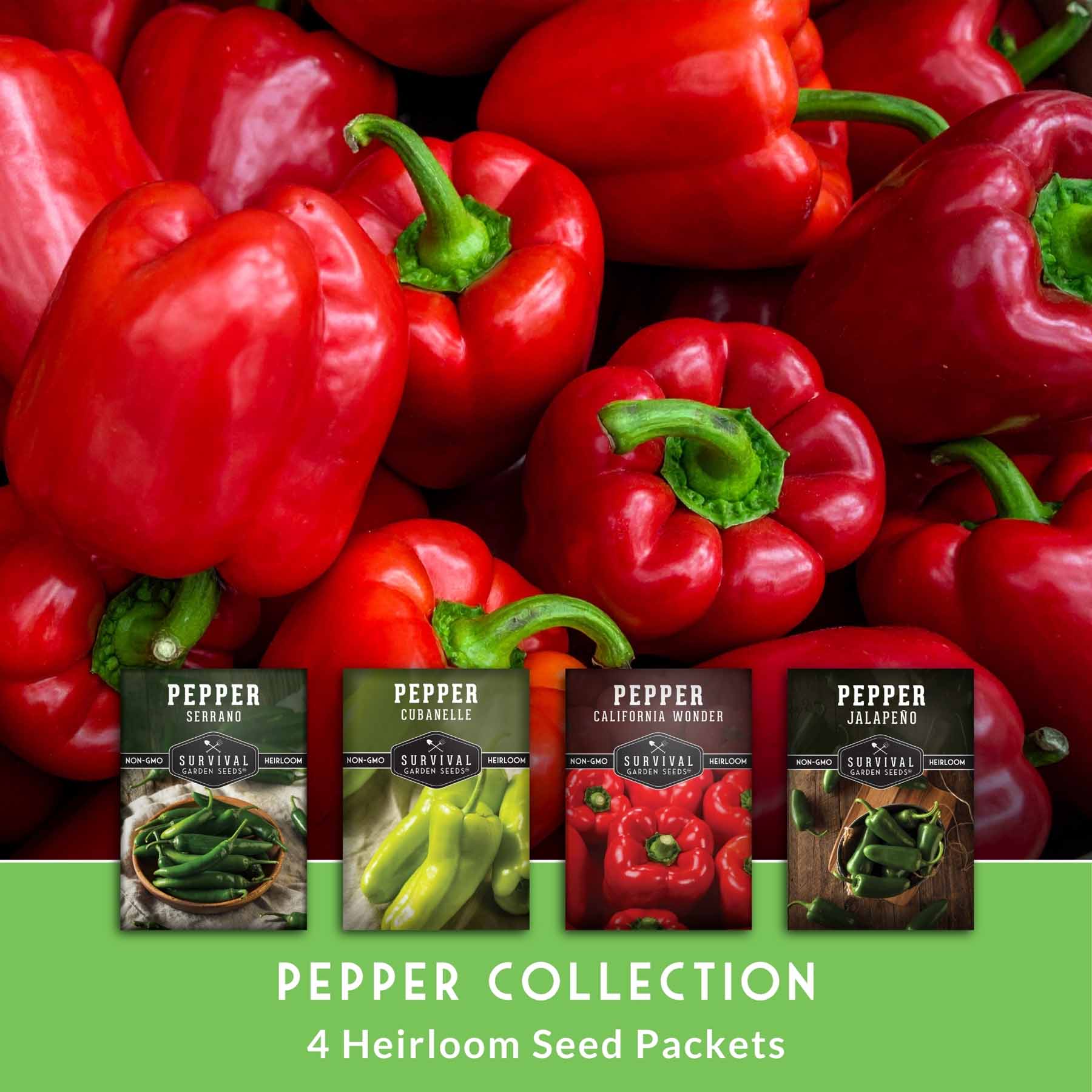 Survival Garden Seeds PEPPER4COLLECTION Vegetable-Herb-Seeds - View #3