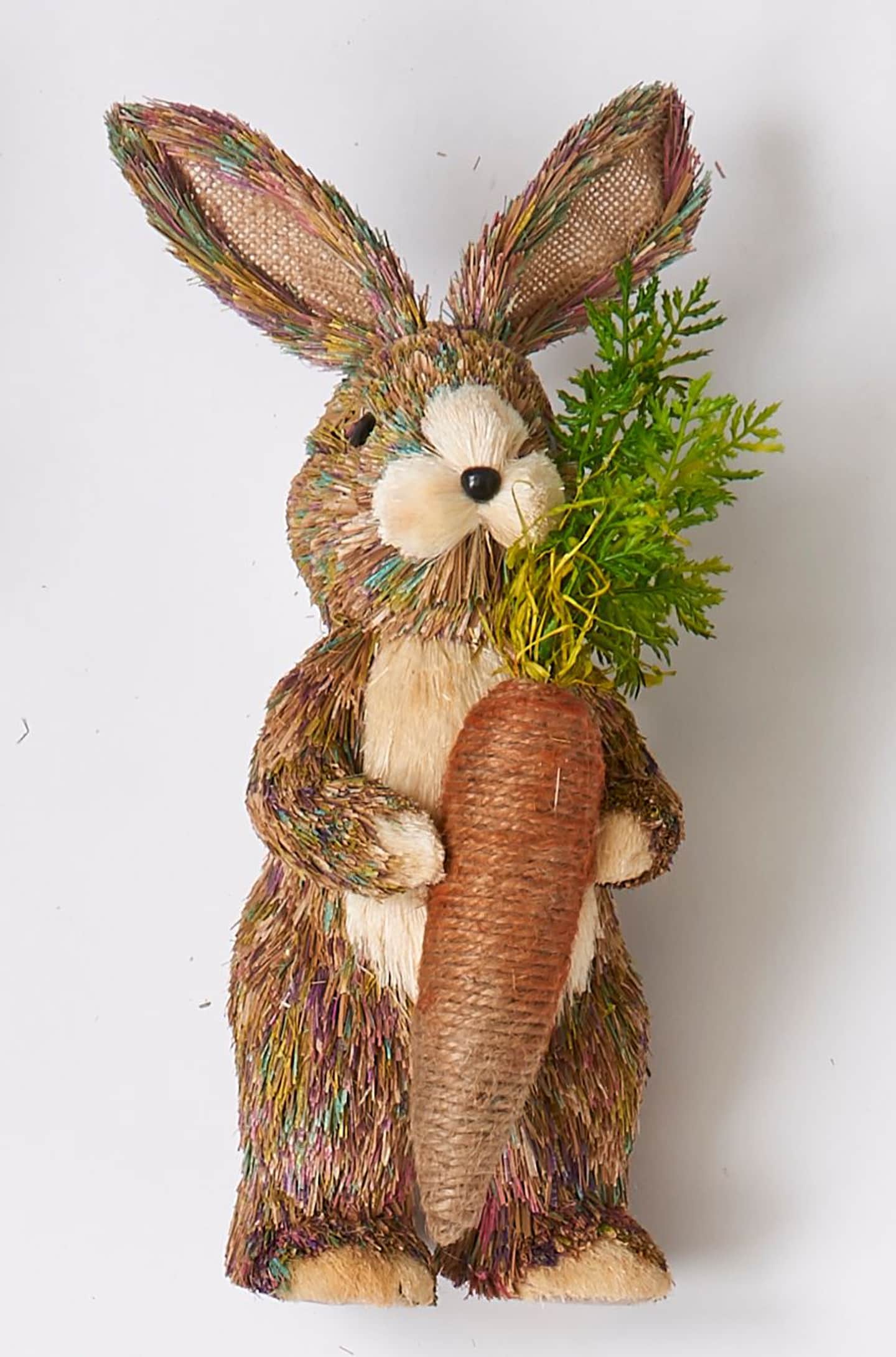 Worth Imports 12 in Standing Straw Rabbit W/Carrot - Brown Bunny Figurine  for Spring Decor - Indoor Tabletop Decoration - Made of Grass Material in  the Seasonal Decorations department at