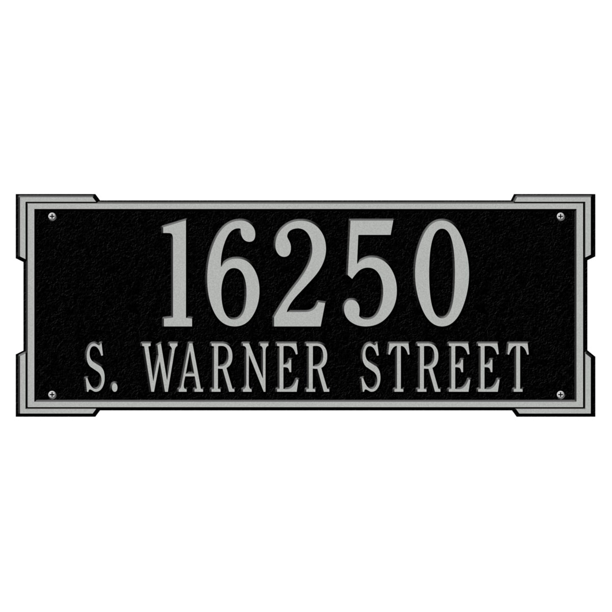 Whitehall 1020BS 9-in H x 23-1/2-in W Black/silver Aluminum Address plaque