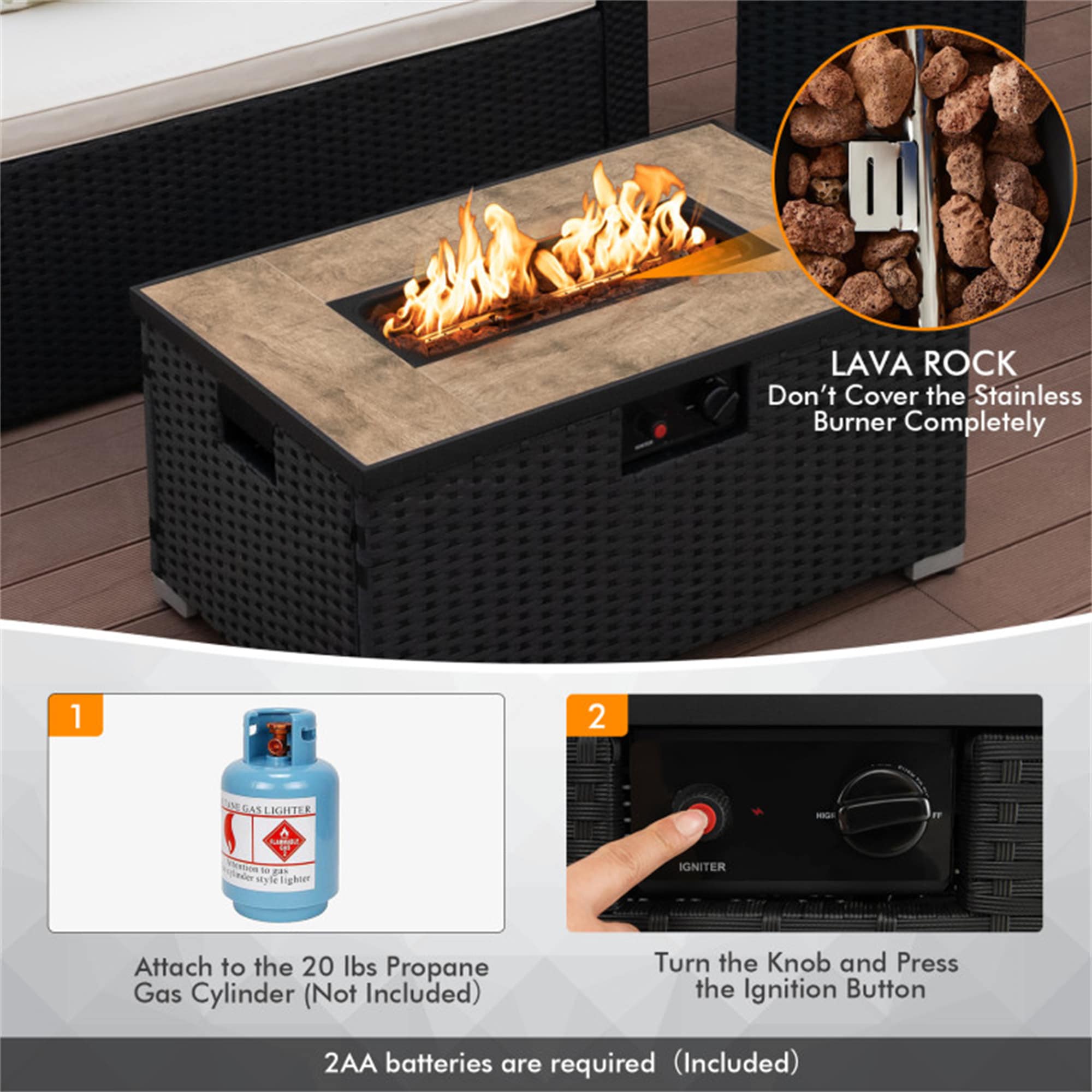 BABOOM BOM-0261BK-CO Outdoor-Gas-Firepits - View #6