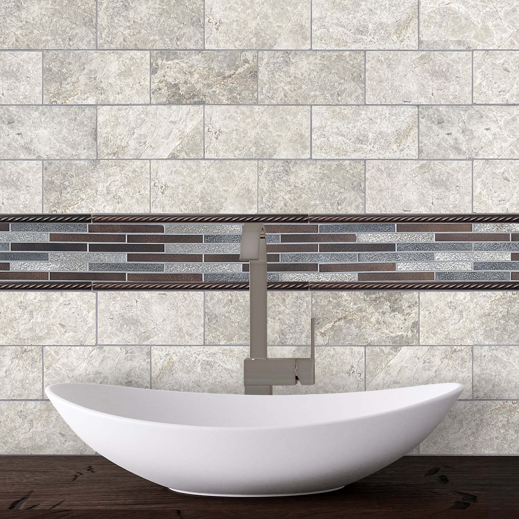 allen + roth TILE454070003L Wall-Trim-Accent-Tile - View #4