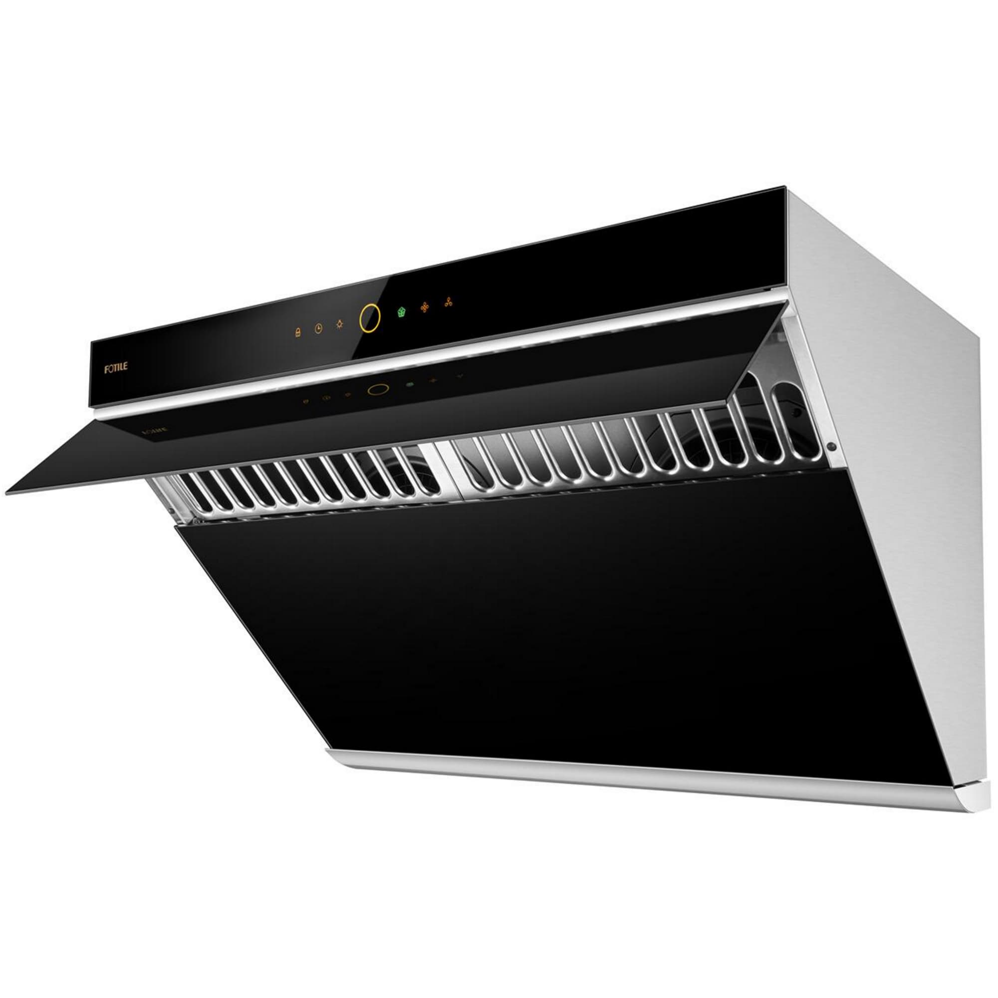 FOTILE Slant Vent 1000-CFM with Motion and Touch Activation and 2 LED  Lights 30-in 1000-CFM Ducted Onyx Black Tempered Glass Under Cabinet Range  Hoods Undercabinet Mount in the Undercabinet Range Hoods department