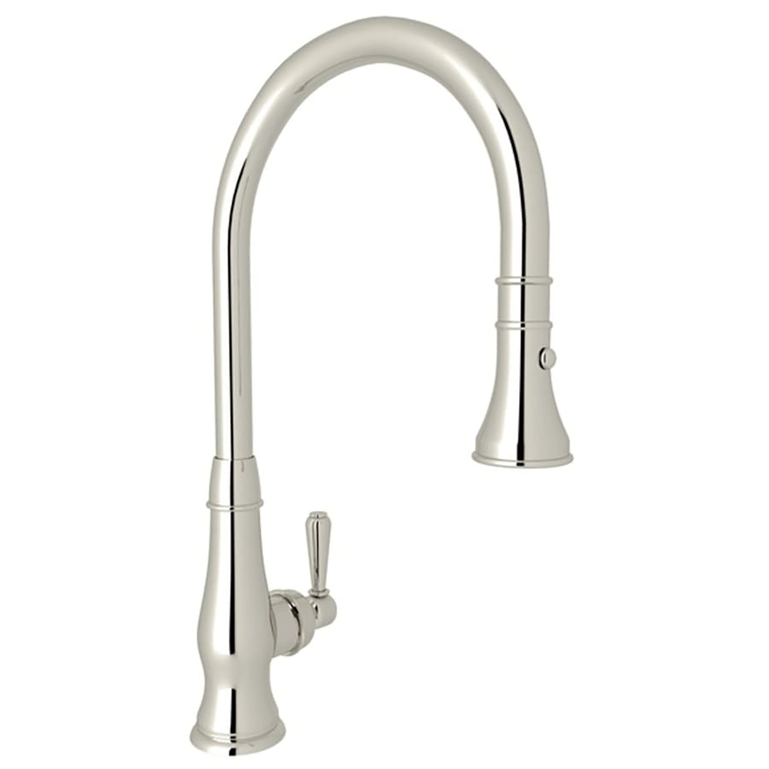 Polished Nickel Brass Pull-Down Kitchen Faucet with Spray