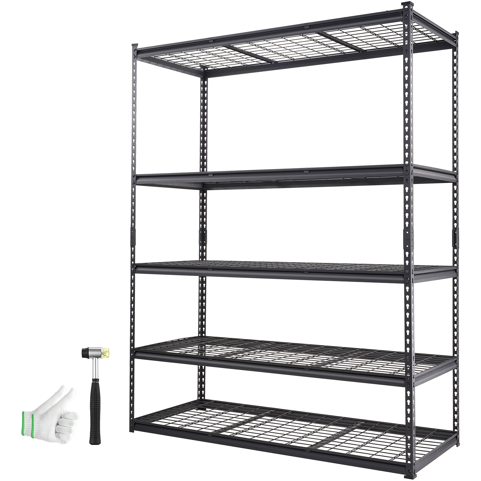 GIVIMO 5-Tier 2000-lb 60-in by 24-in by 78-in Adjustable Storage Shelving Unit and Heavy-Duty Wire Rack for Garage Pantry Basement Bathroom Laundry