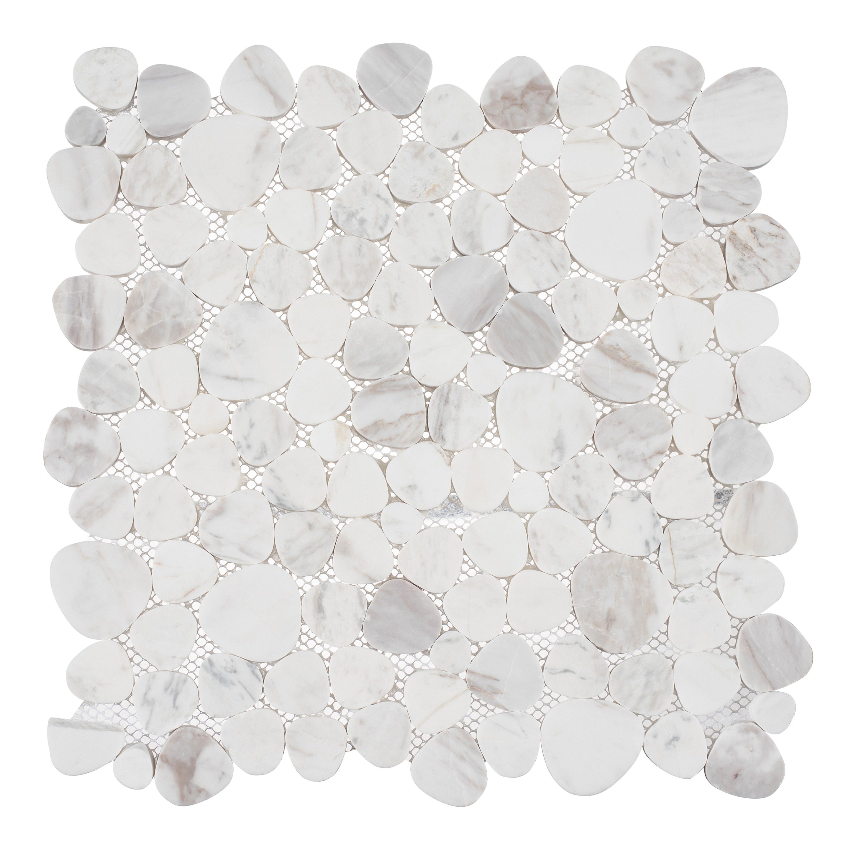 Oasis White Marble Pebble Mosaic Tile for Kitchen and Bathroom