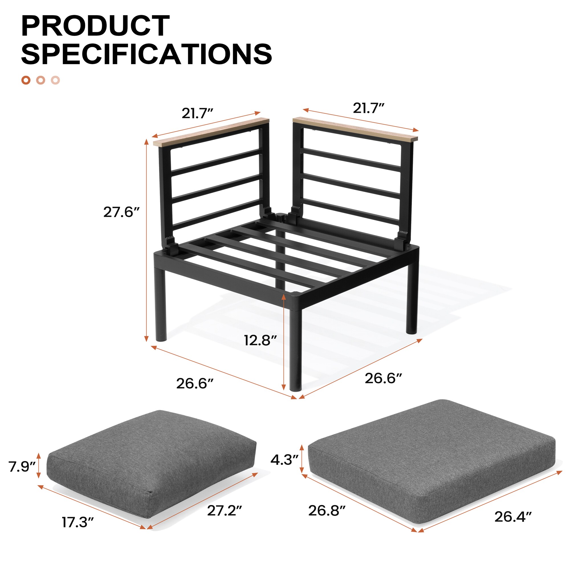 Crestlive Products CL-SF009DGY-6 Patio-Sofas-Daybeds - View #4