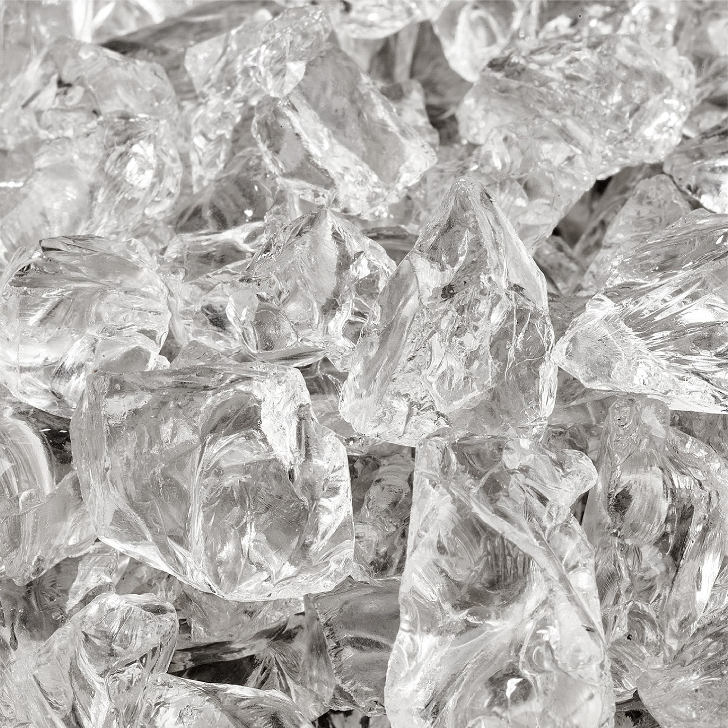 Yard Elements SY-GZTU-NMJY Crushed Ice- Crushed Fire Glass For Indoor and Outdoor Fire Pits or Fireplaces 10 Pounds 1/2 Inch- 3/4-in