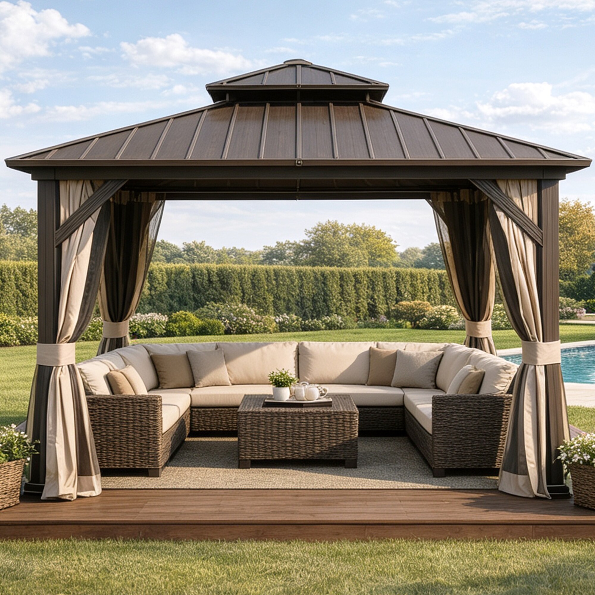 ToolCat BZ2-34-PW Wood-Resin-Gazebos - View #9