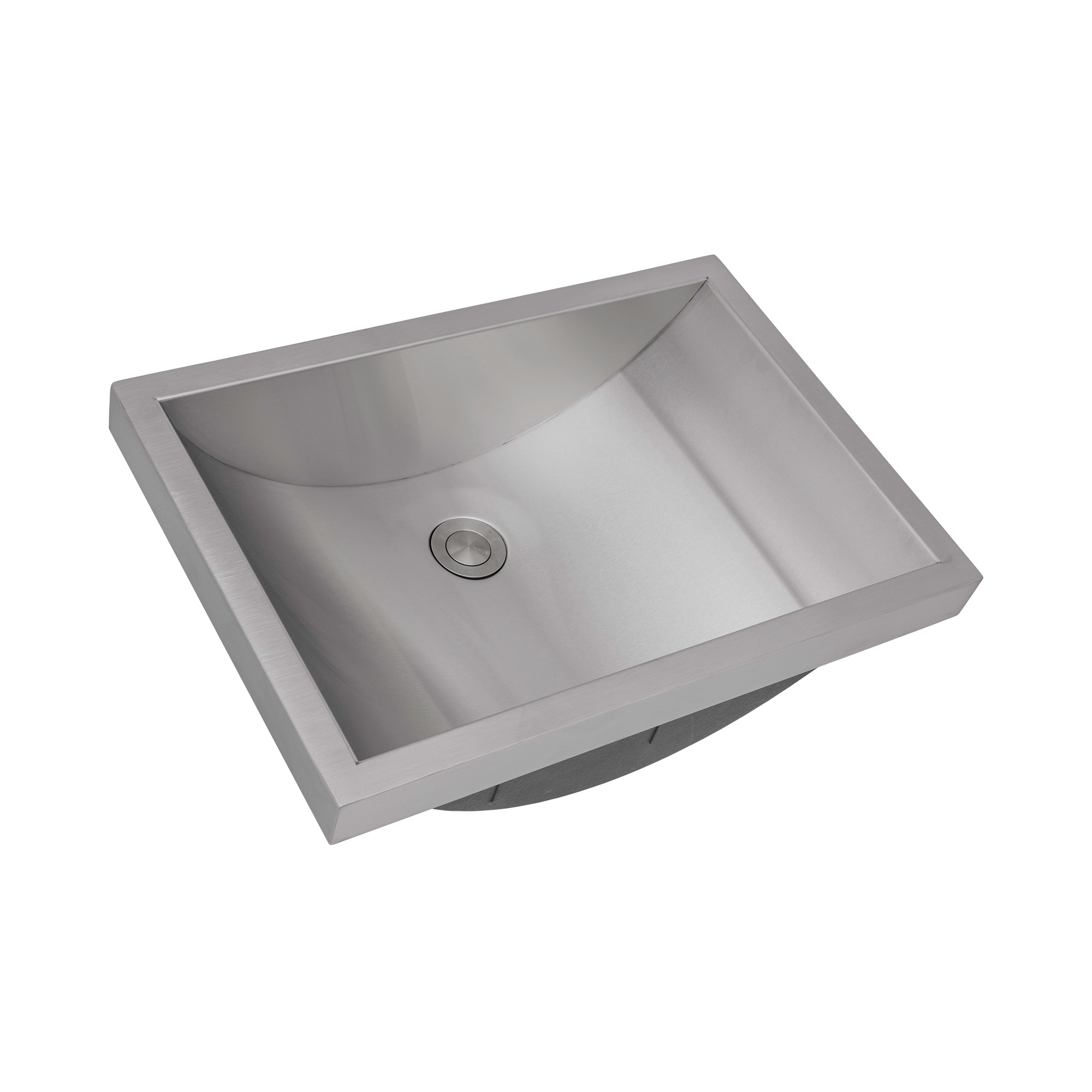 Ruvati RVH6211ST Ariaso Stainless steel Semi-recessed Rectangular Modern Stainless Steel Bathroom Sink ( 20-Inches x 14-Inches )