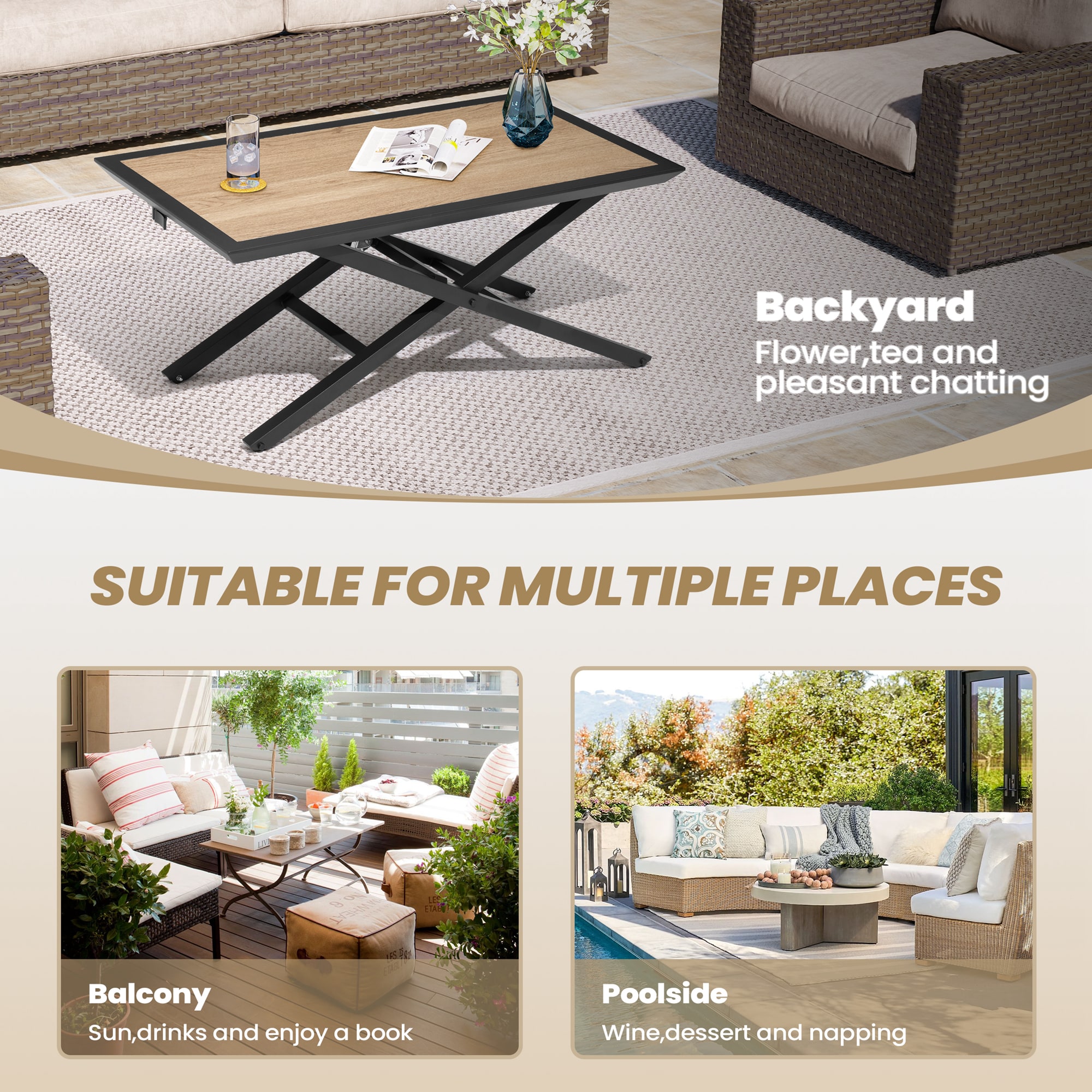 Crestlive Products CL-TB056NAT Patio-Tables - View #5