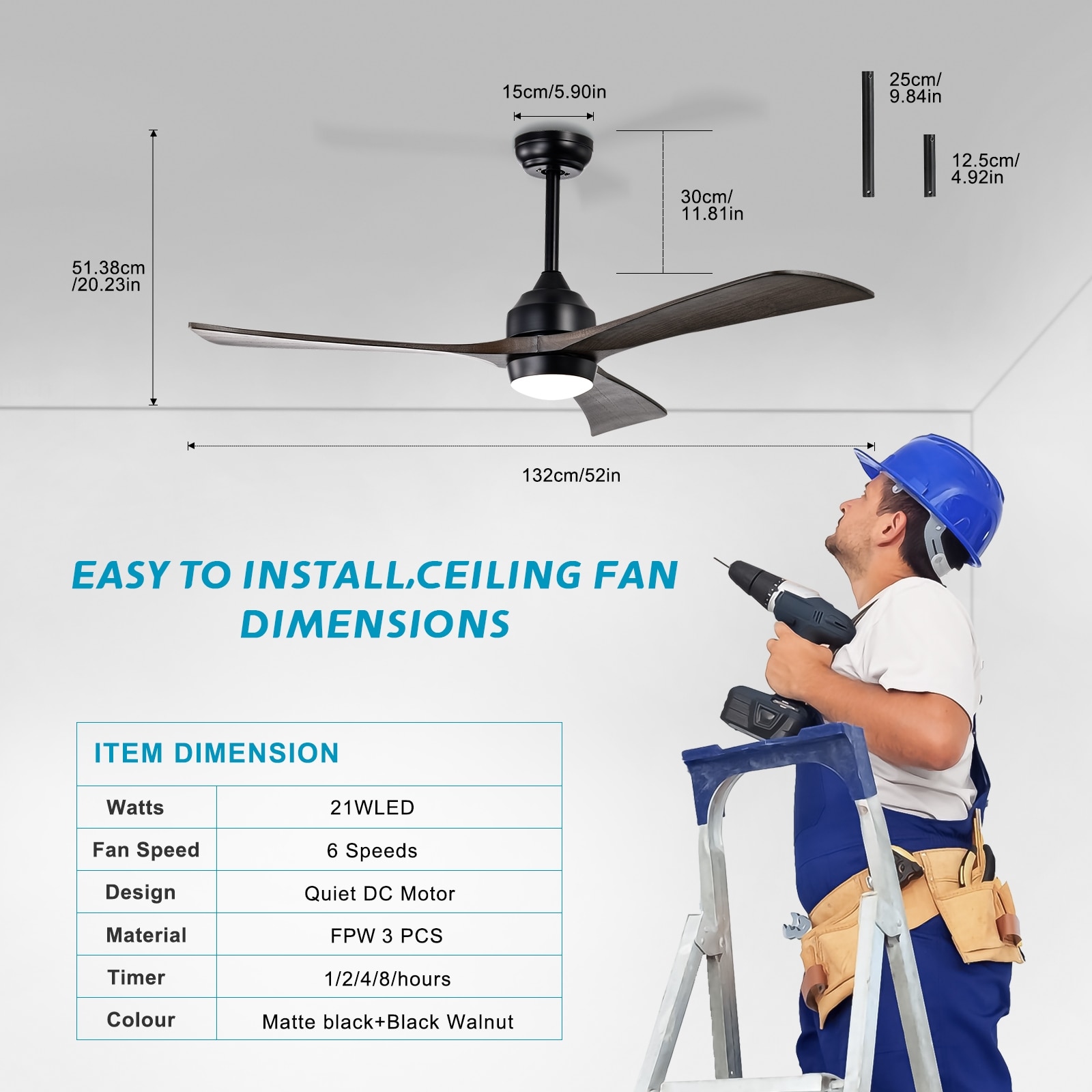 WELLFOR GDF016BN Ceiling-Fans - View #11