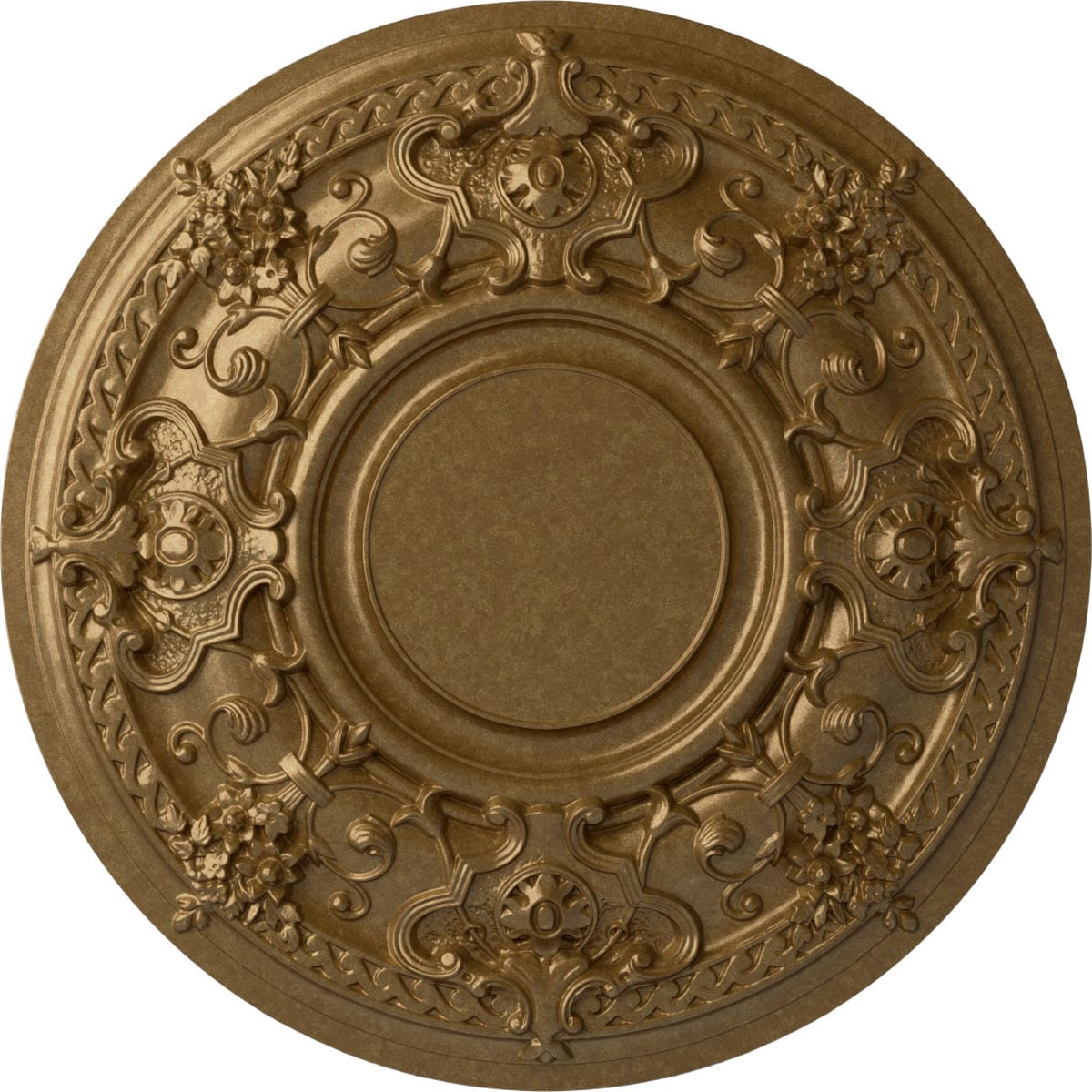 Ekena Millwork CM32JAPAS Jackson 32.75-in W x 32.75-in L Painted Pale Gold Polyurethane Whole Ceiling Medallion