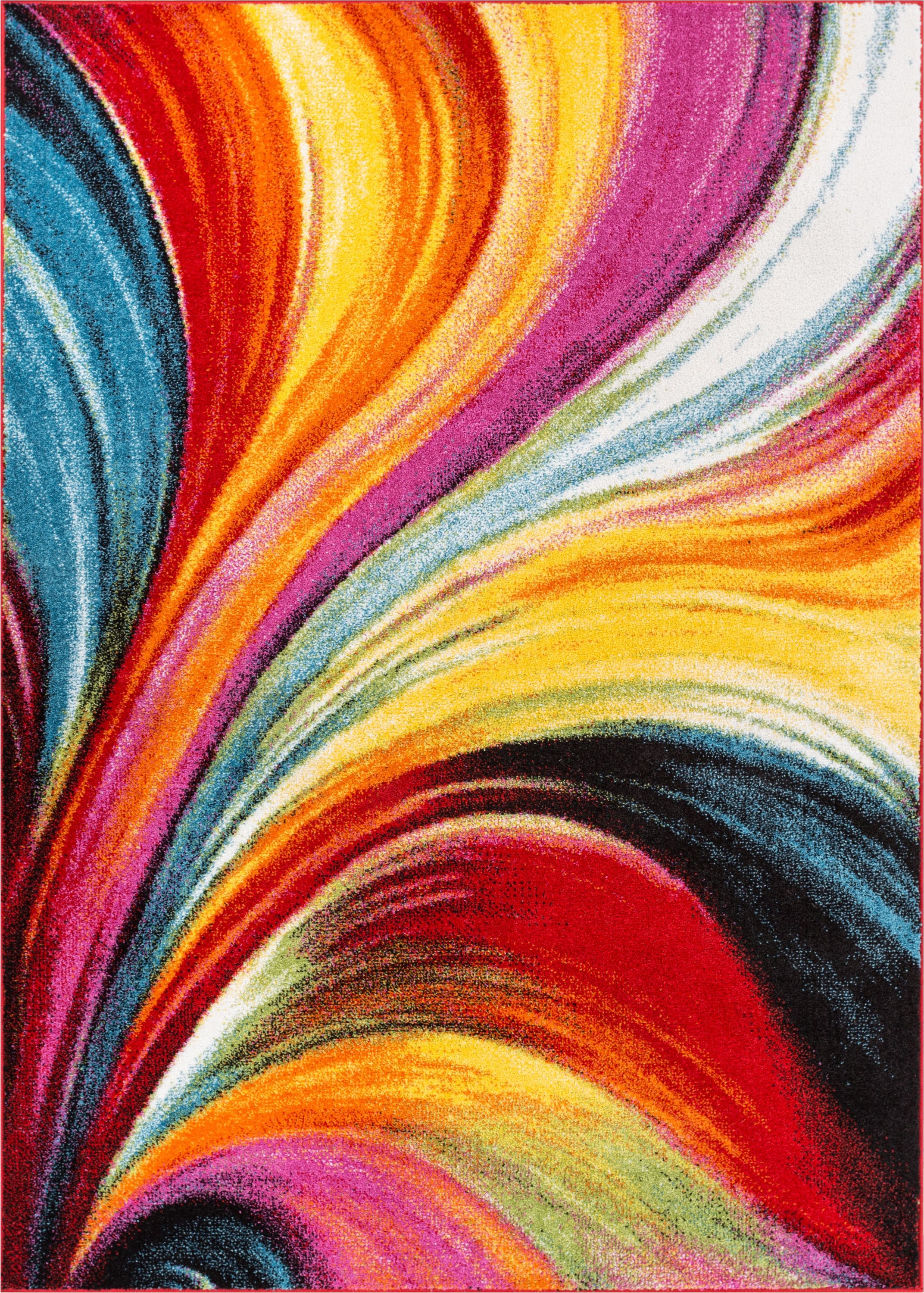 Viva Multicolor Abstract 5' x 7' Stain-Resistant Rug