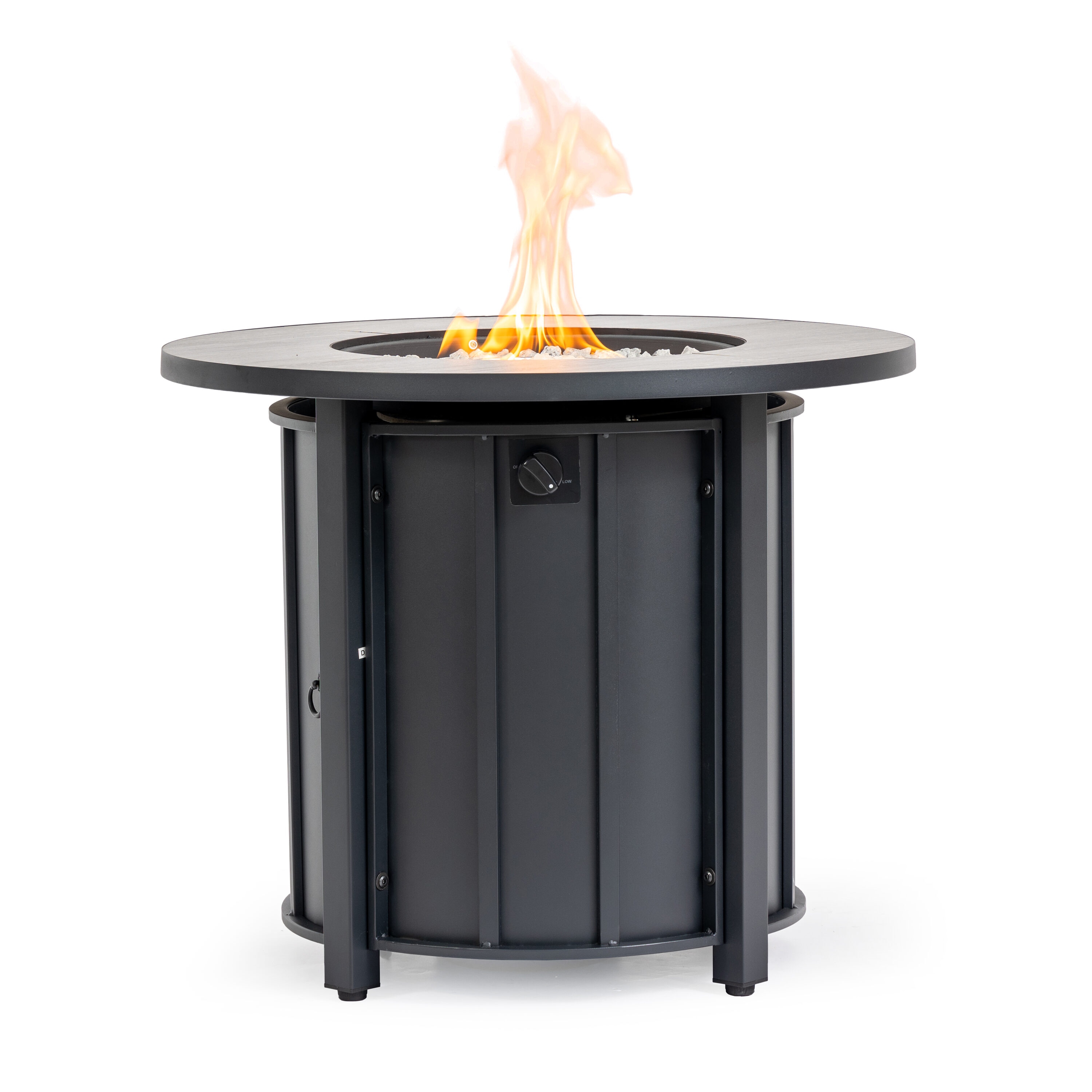 Bybafun YA6400041 30-in W Black Steel Round Liquid propane Fire pit