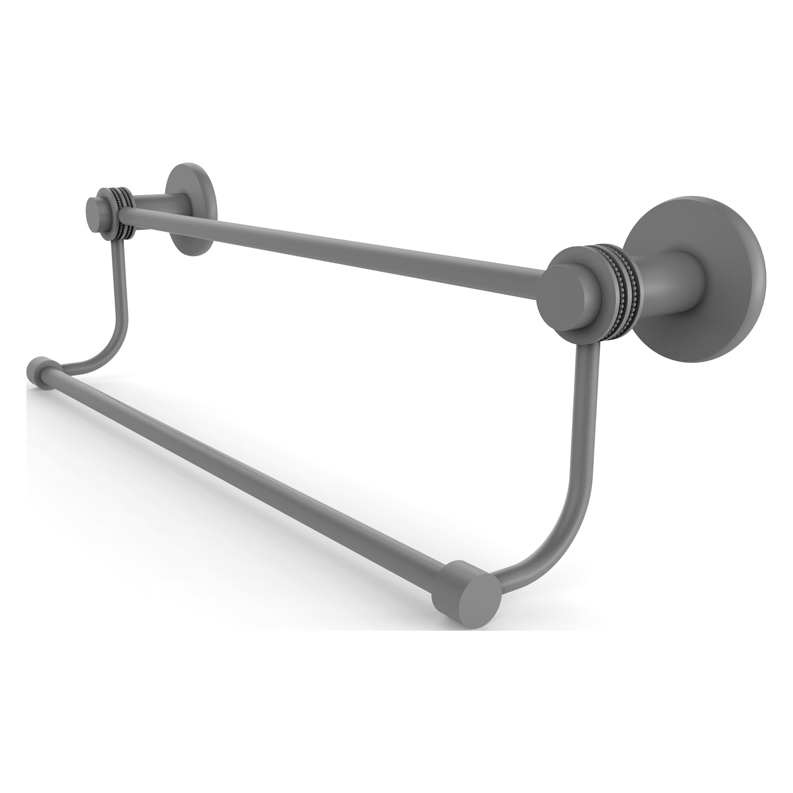 Allied Brass 9072D/24-GYM Mercury 24-in double Matte Gray Wall mount Double Towel Bar